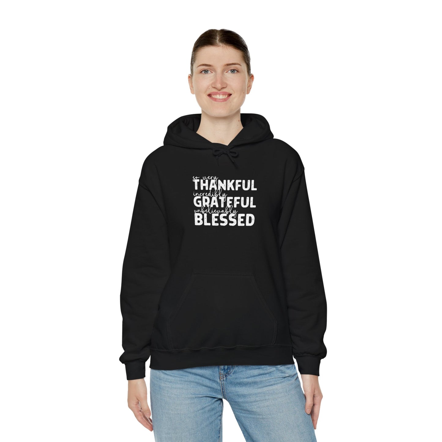 Grateful Thankful Blessed Hoodie - Hoodie - Nazareth Treasures