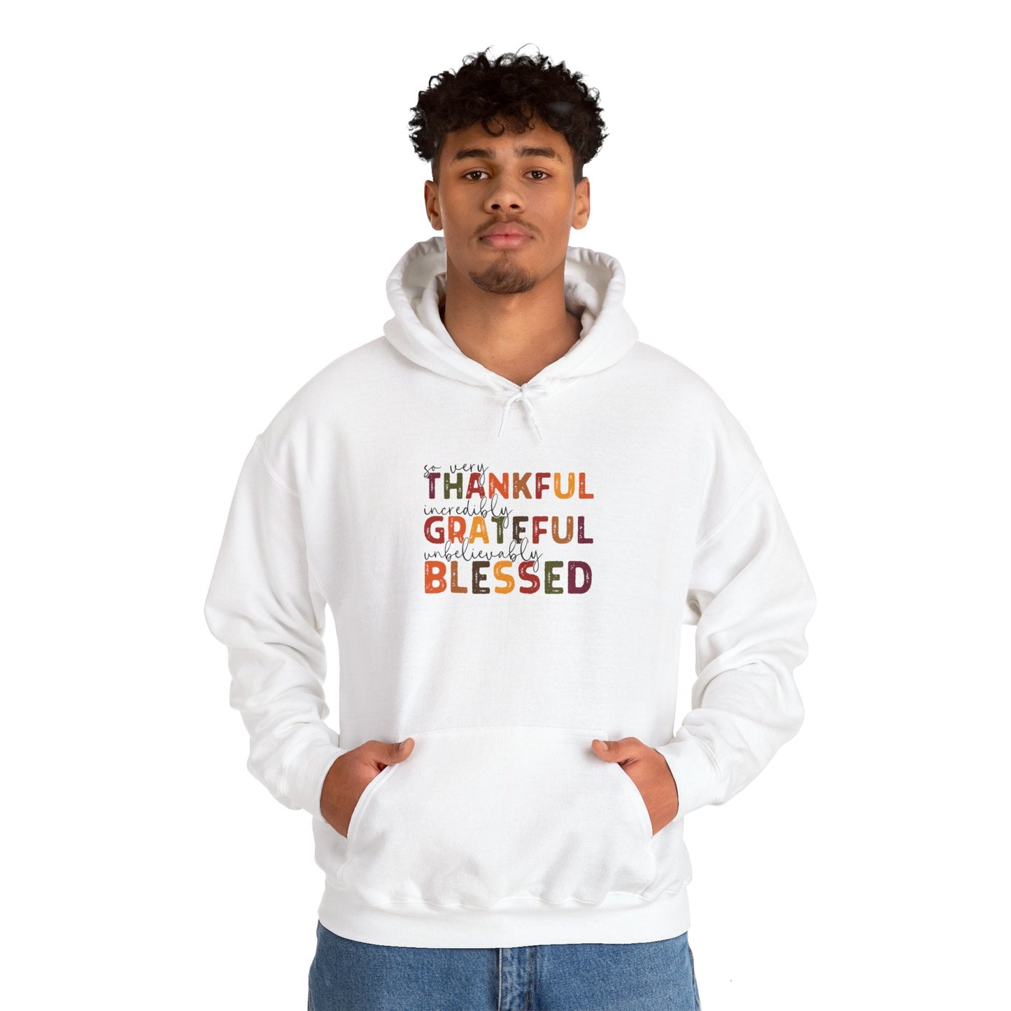 Grateful Thankful Blessed Hoodie - Hoodie - Nazareth Treasures