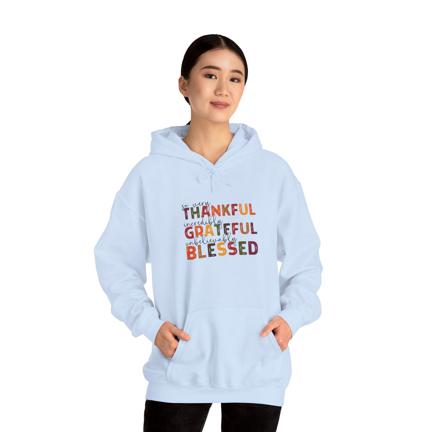 Grateful Thankful Blessed Hoodie - Hoodie - Nazareth Treasures