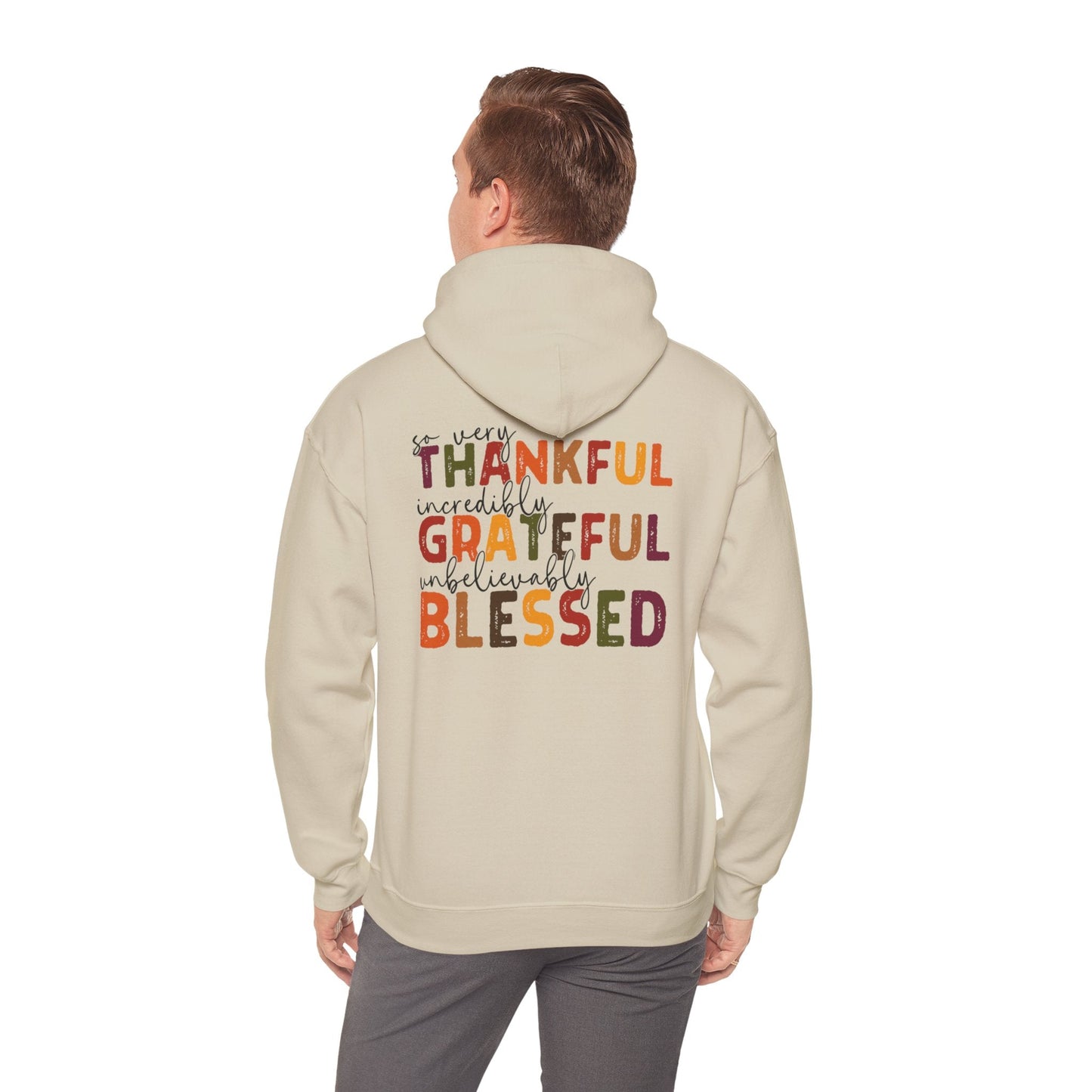 Grateful Thankful Blessed Hoodie - Hoodie - Nazareth Treasures