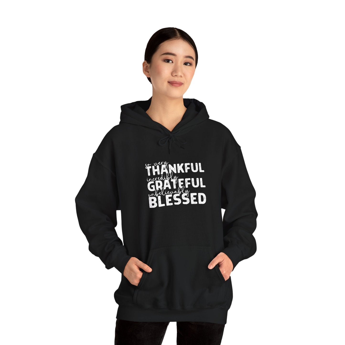 Grateful Thankful Blessed Hoodie - Hoodie - Nazareth Treasures