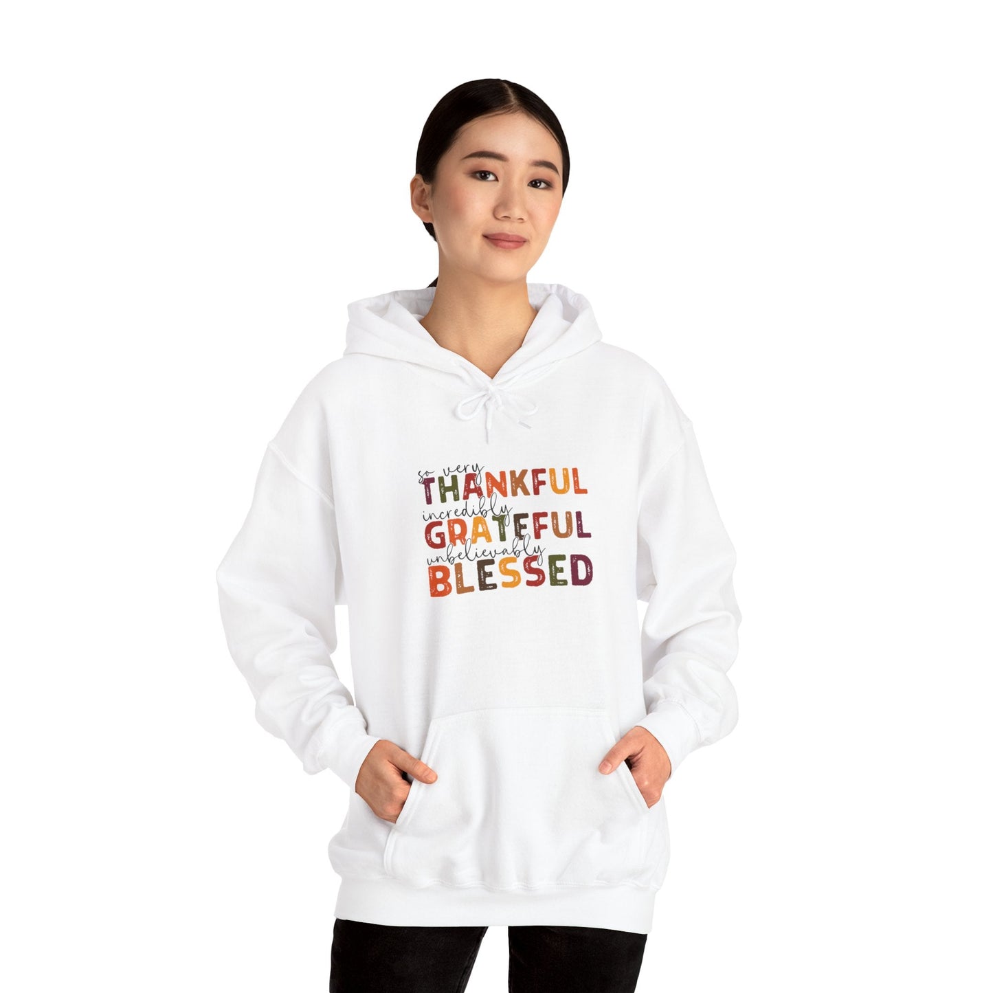 Grateful Thankful Blessed Hoodie - Hoodie - Nazareth Treasures