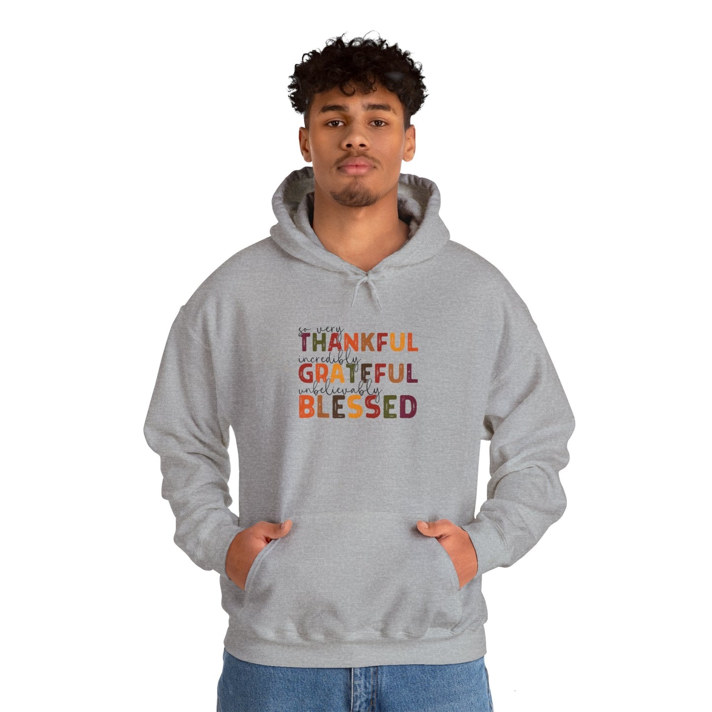 Grateful Thankful Blessed Hoodie - Hoodie - Nazareth Treasures