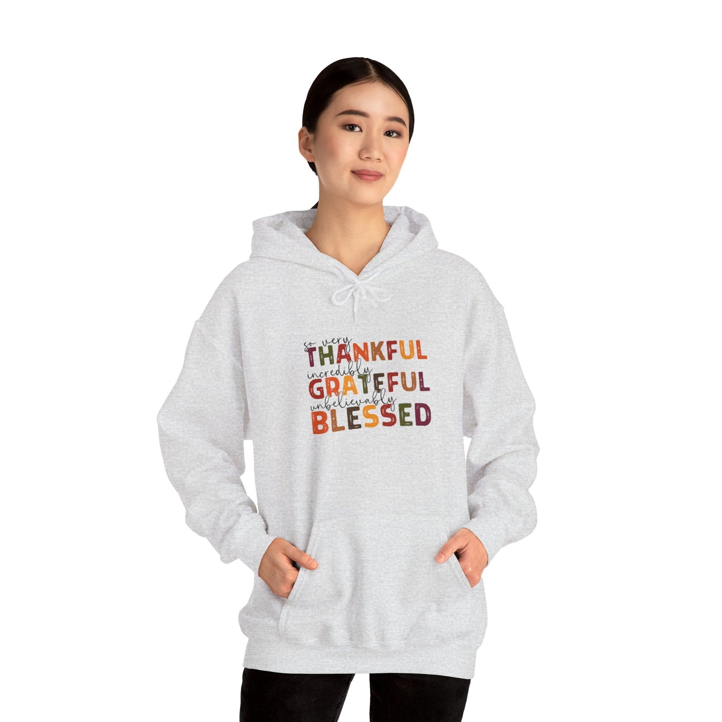 Grateful Thankful Blessed Hoodie - Hoodie - Nazareth Treasures