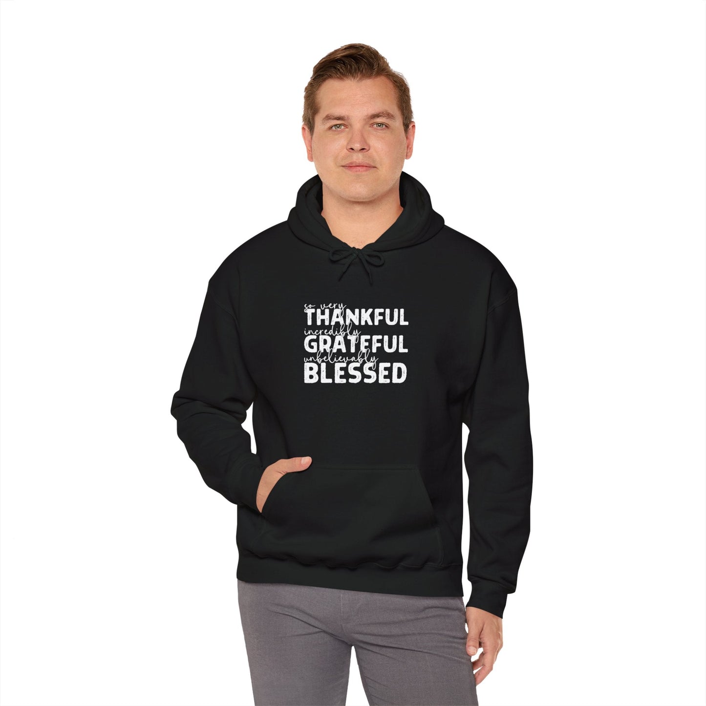 Grateful Thankful Blessed Hoodie - Hoodie - Nazareth Treasures