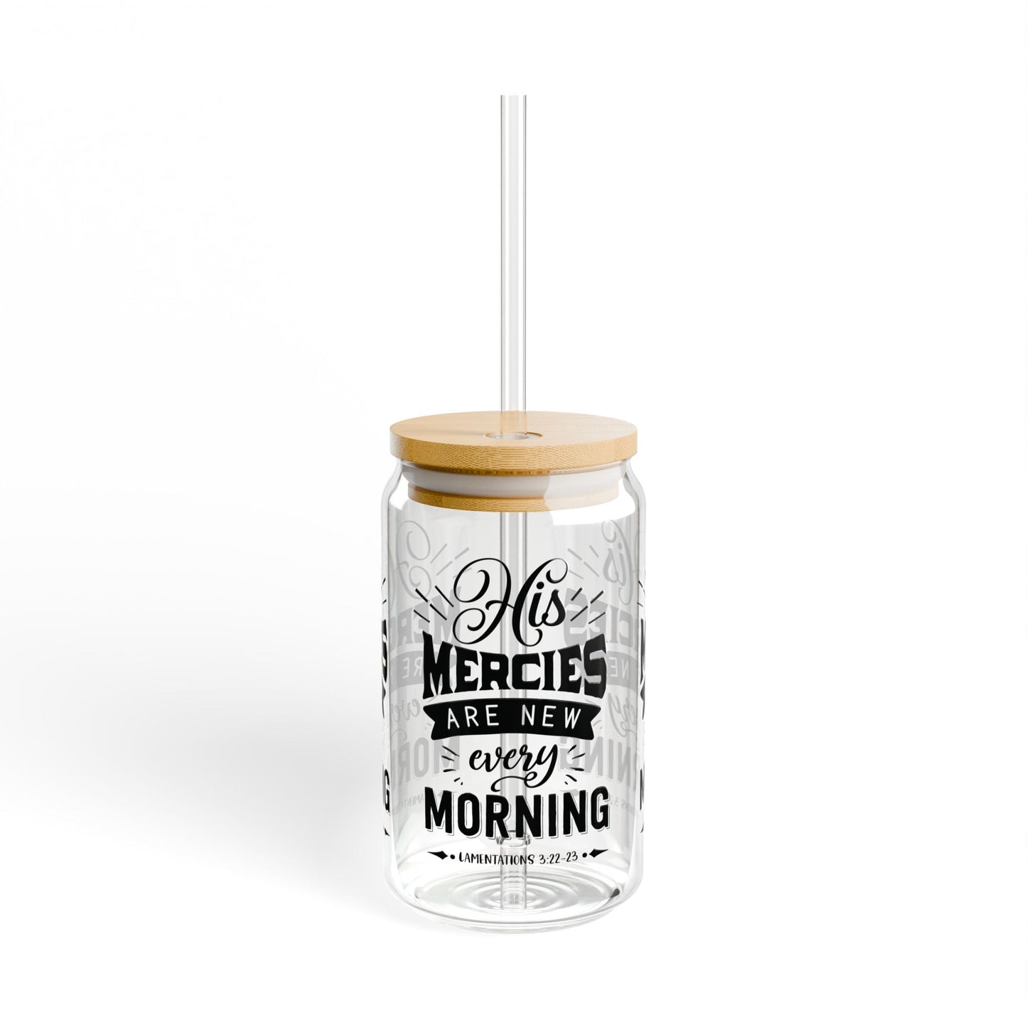 HIs mercies are new every Cup Glass, 16oz - Mug - Nazareth Treasures