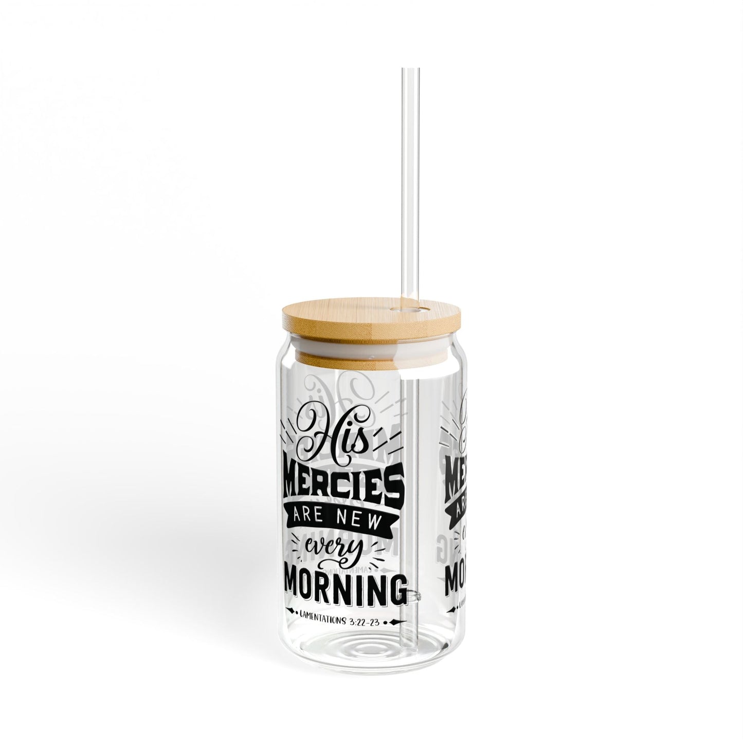 HIs mercies are new every Cup Glass, 16oz - Mug - Nazareth Treasures