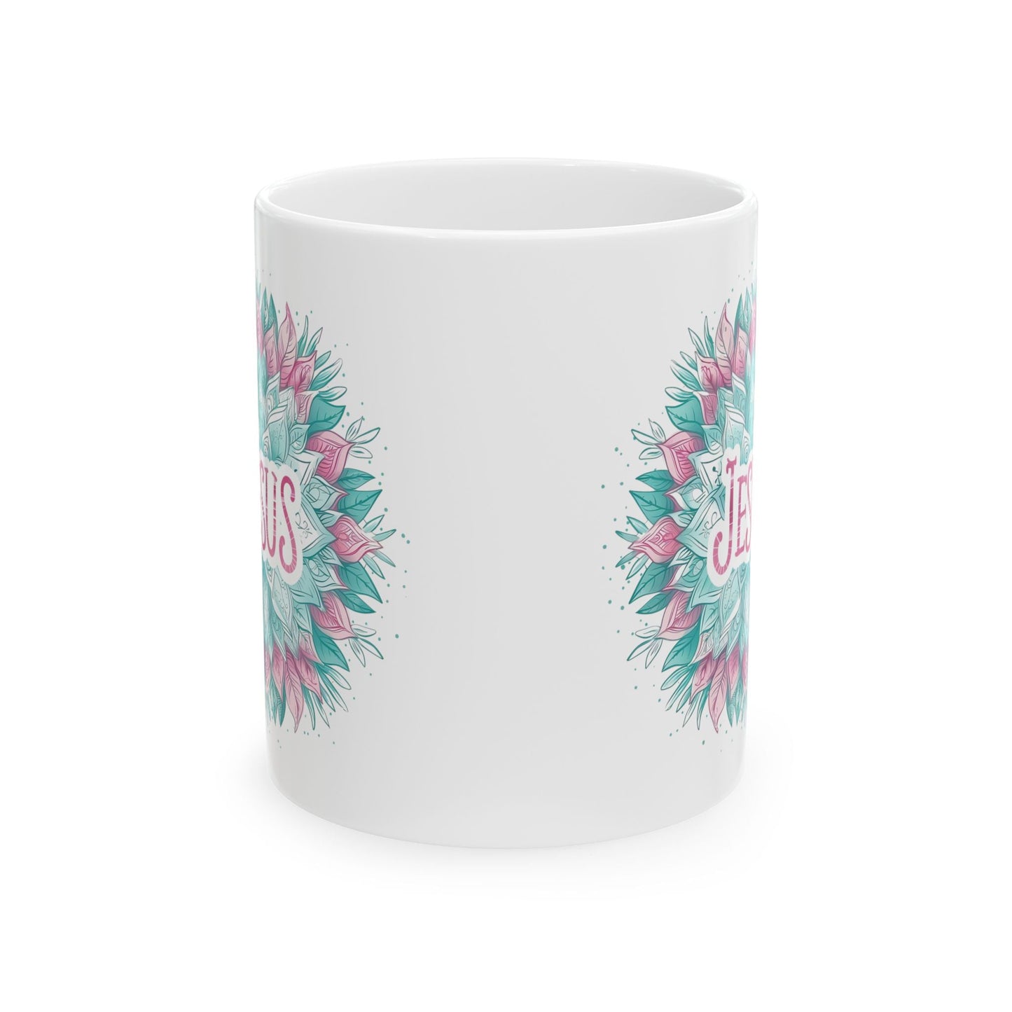 Jesus , Mandala Leaves - Mug - Mug - Nazareth Treasures