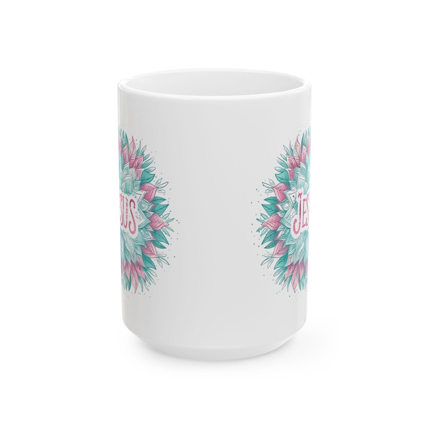 Jesus , Mandala Leaves - Mug - Mug - Nazareth Treasures