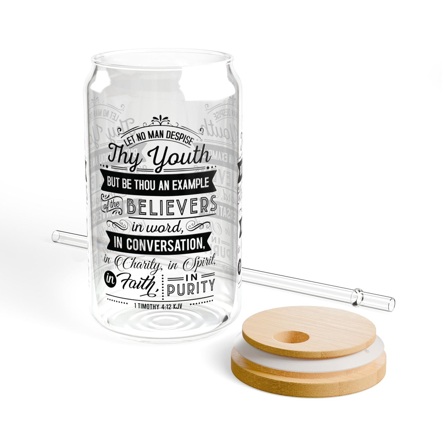 Let no man despise Cup Glass, 16oz - Mug - Nazareth Treasures