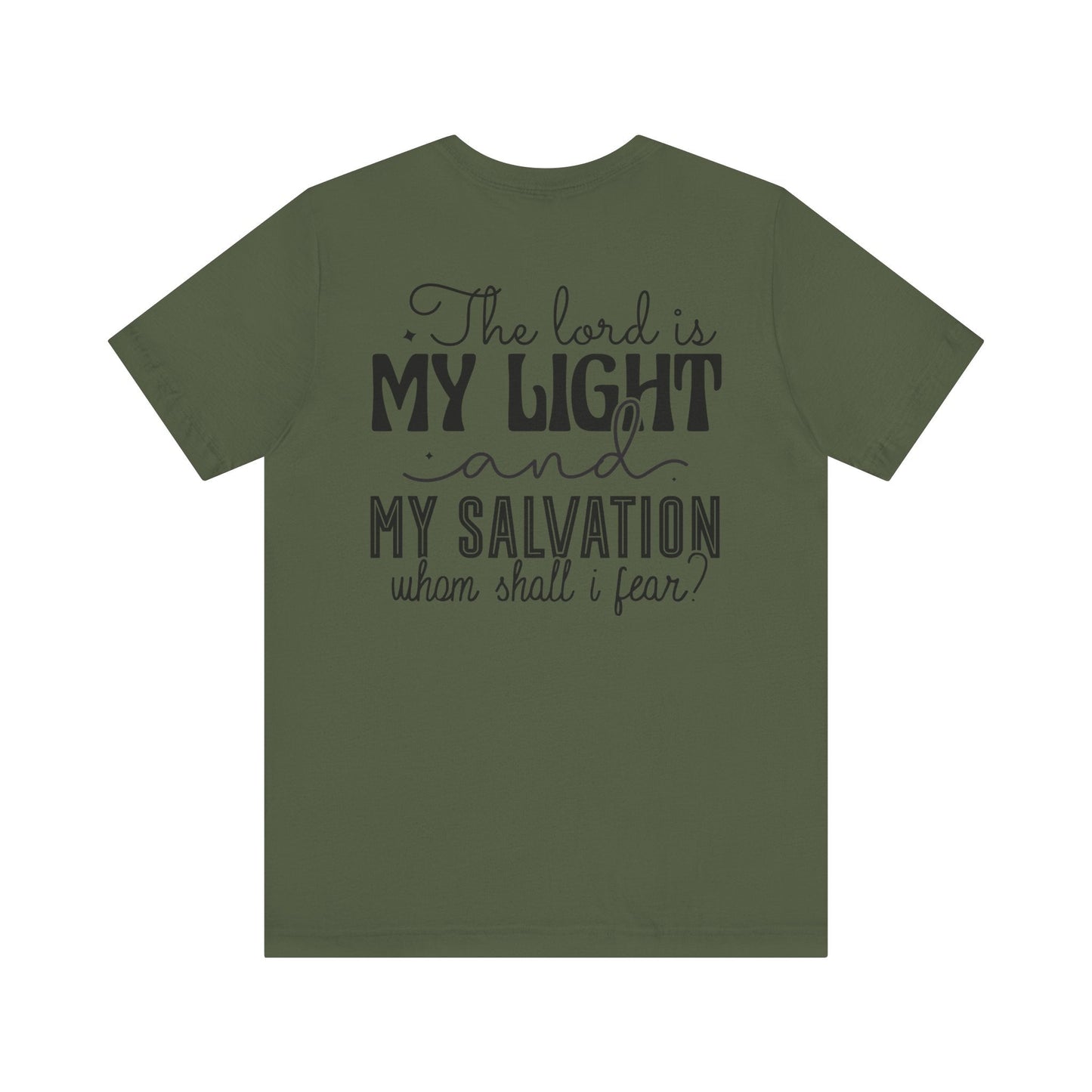 Living Fearlessly in His Divine Light - Psalm 27:1 - Unisex T-Shirt - T-Shirt - Nazareth Treasures