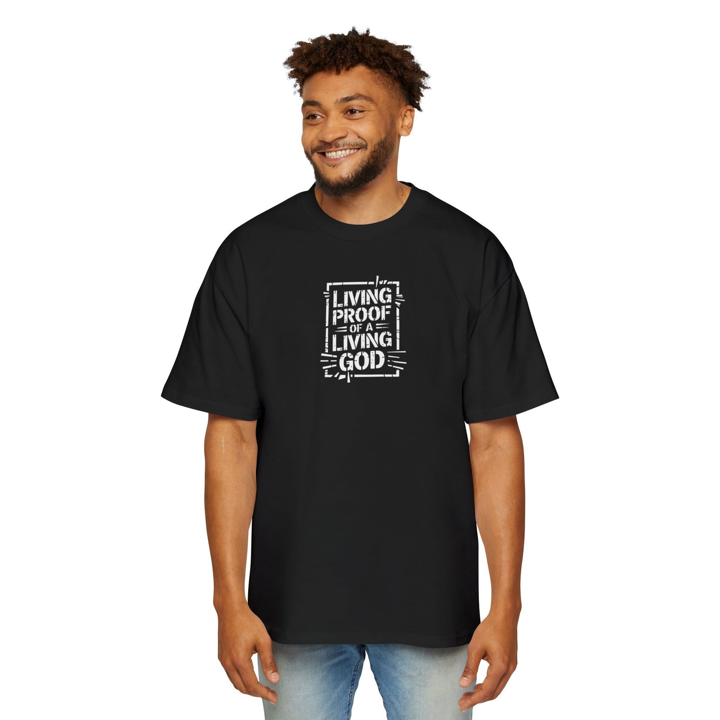 Living Proof of a Living God - Faith - Inspired Black T-Shirt - T-Shirt - Nazareth Treasures