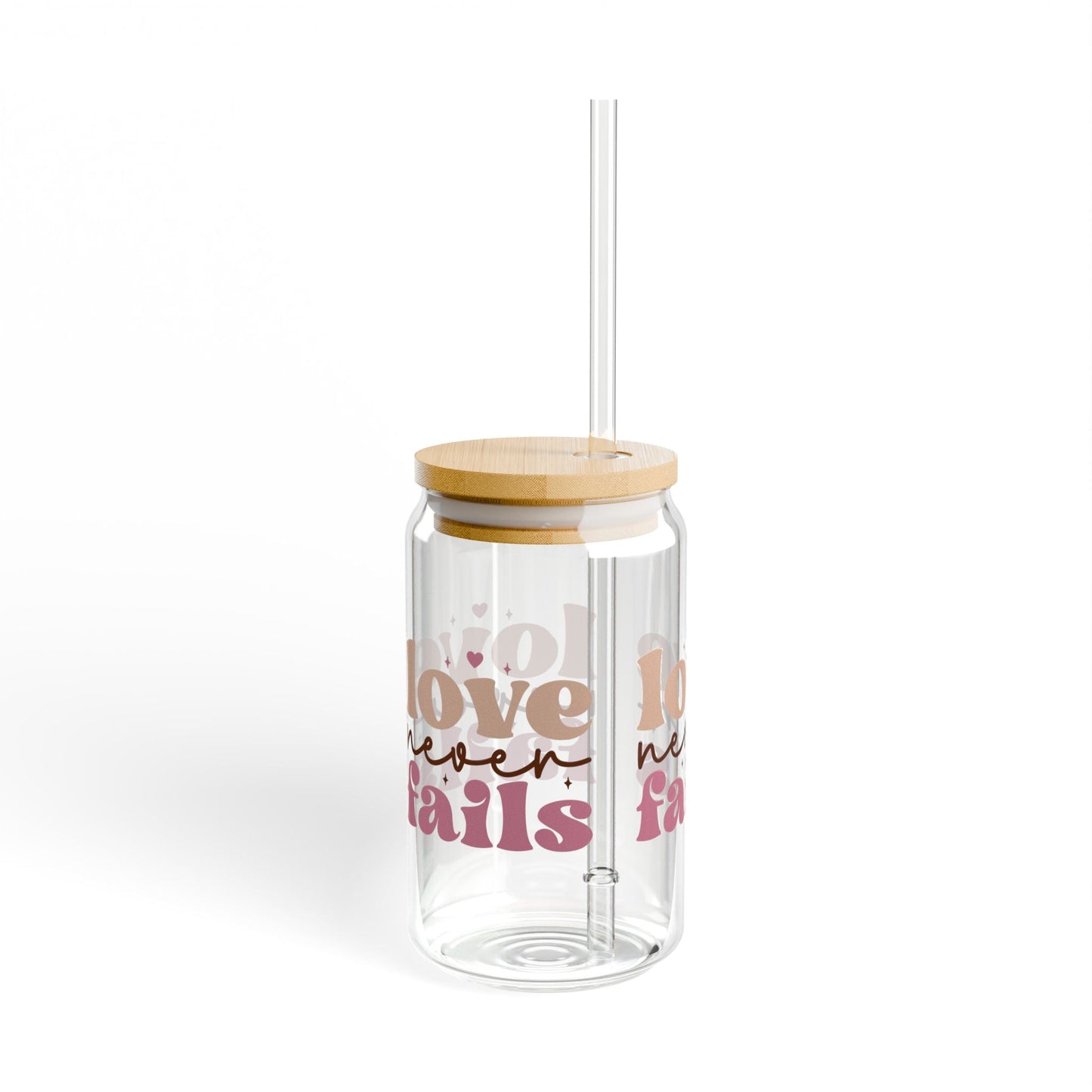 Love Never Fails Cup Glass, 16oz - Mug - Nazareth Treasures
