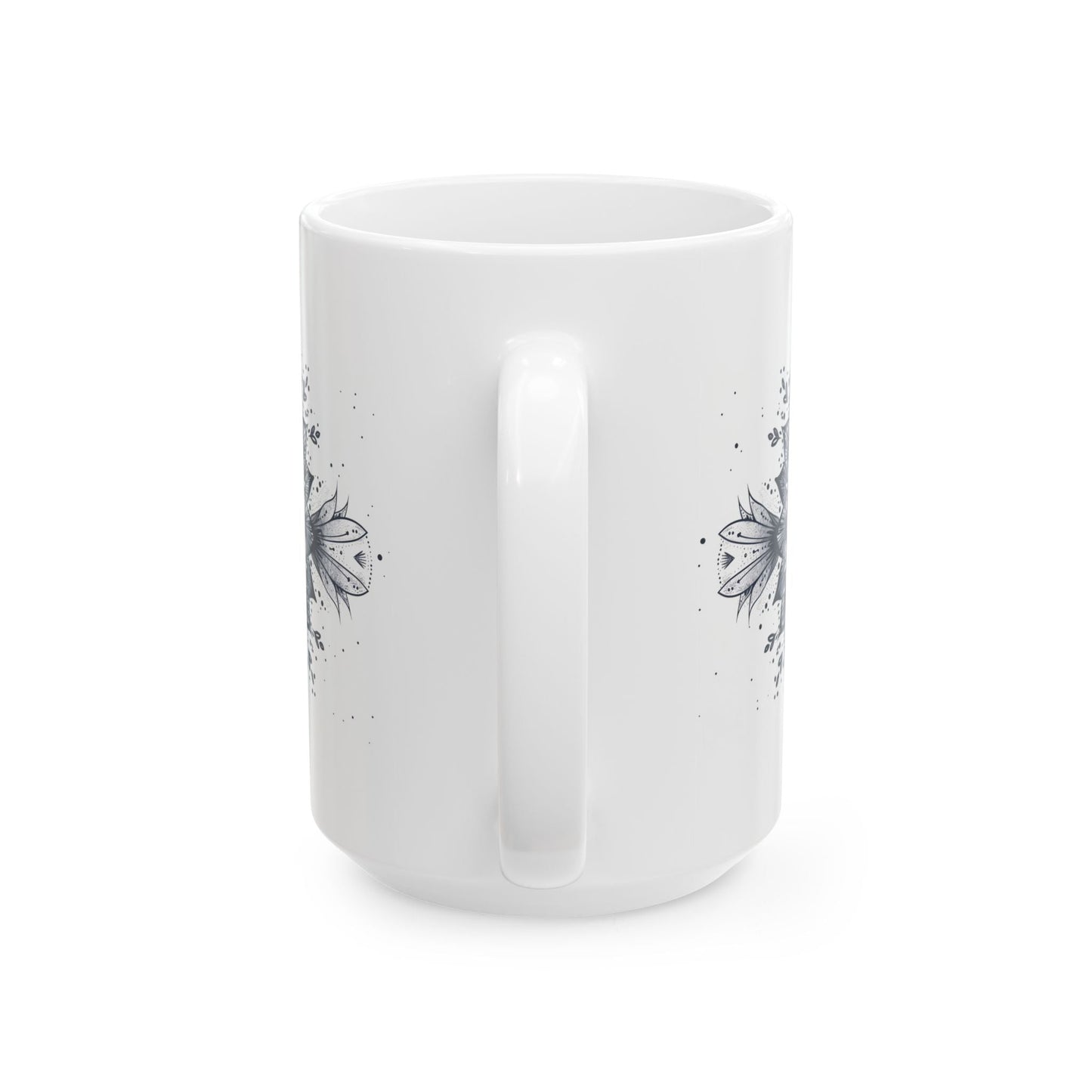 Love Never Fails , Mandala Leaves - Ceramic Mug, 11oz - Mug - Nazareth Treasures