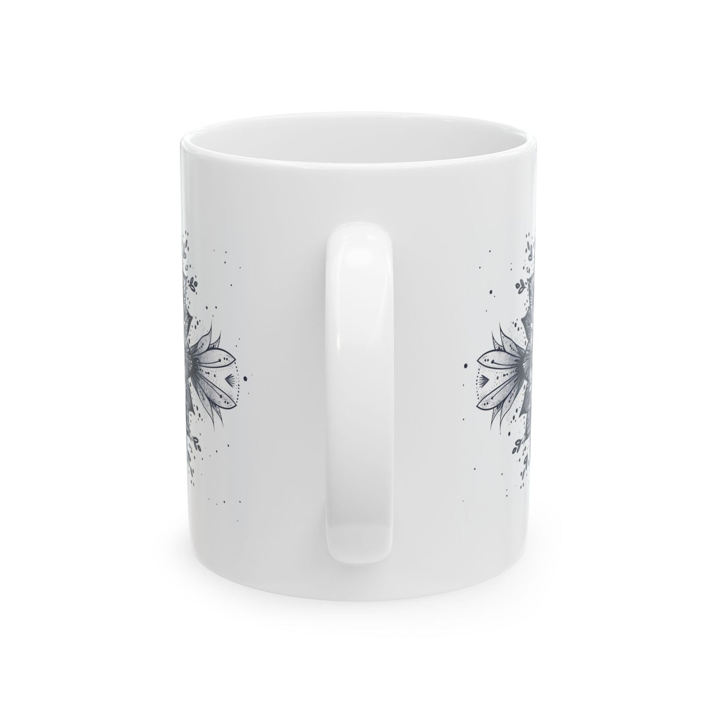 Love Never Fails , Mandala Leaves - Ceramic Mug, 11oz - Mug - Nazareth Treasures