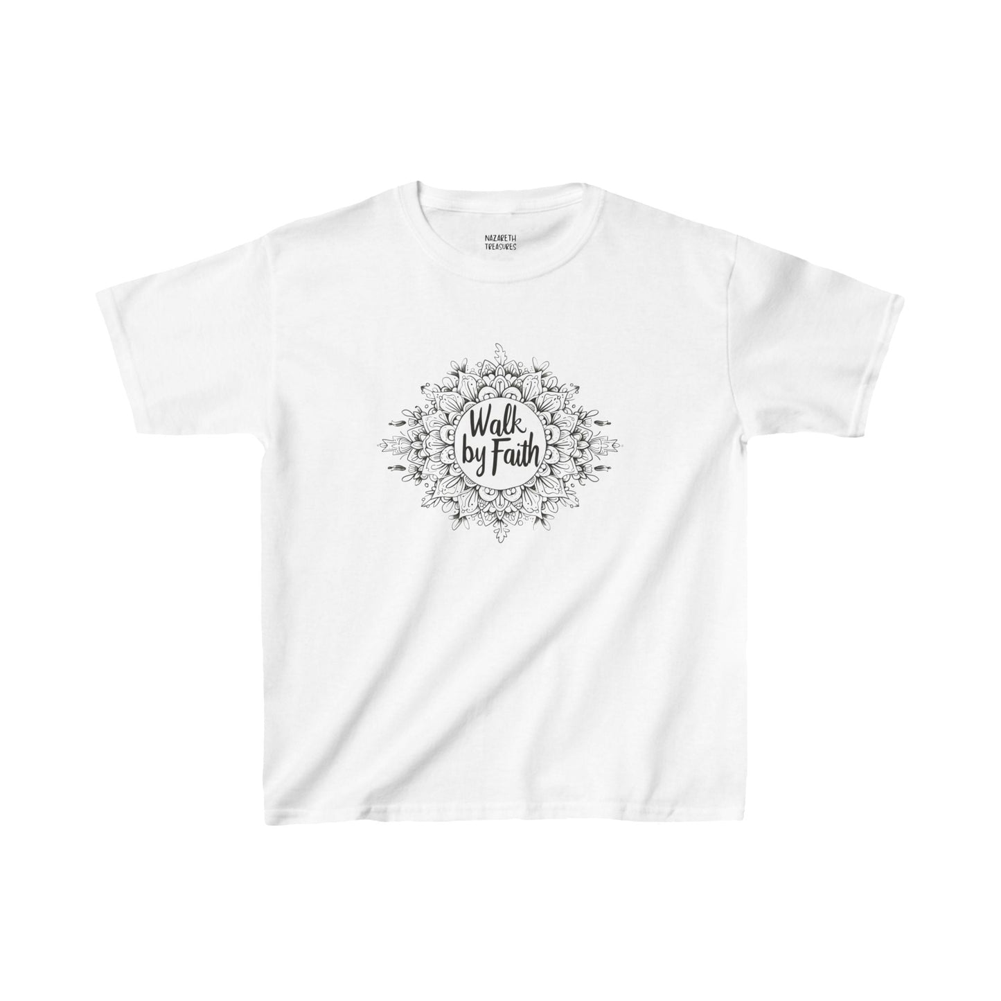 Mandala Leaves - Walk By Faith Kids T-Shirt - Kids clothes - Nazareth Treasures
