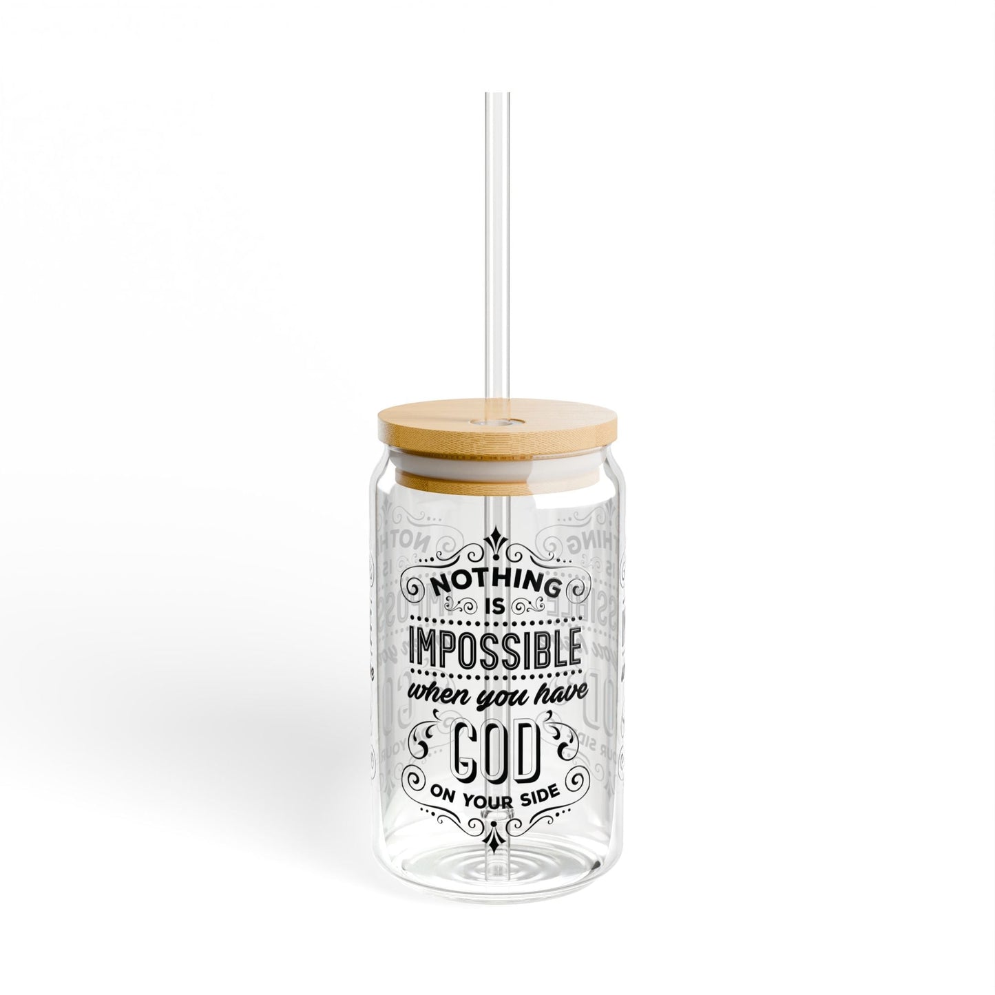 Nothing is impossible Cup Glass, 16oz - Mug - Nazareth Treasures