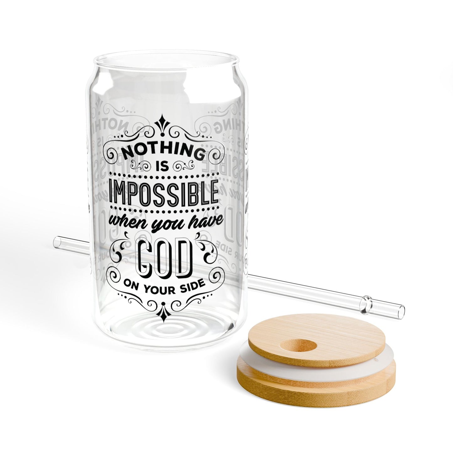 Nothing is impossible Cup Glass, 16oz - Mug - Nazareth Treasures