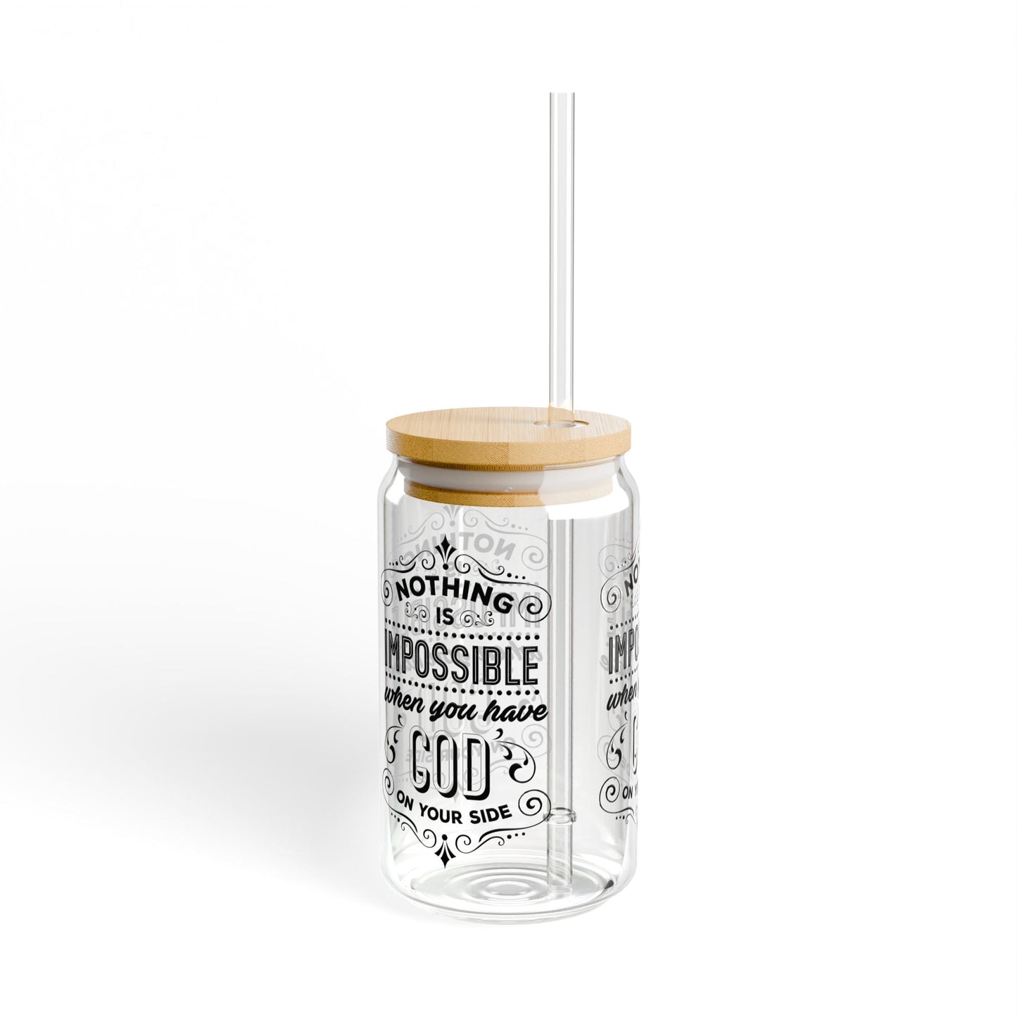 Nothing is impossible Cup Glass, 16oz - Mug - Nazareth Treasures