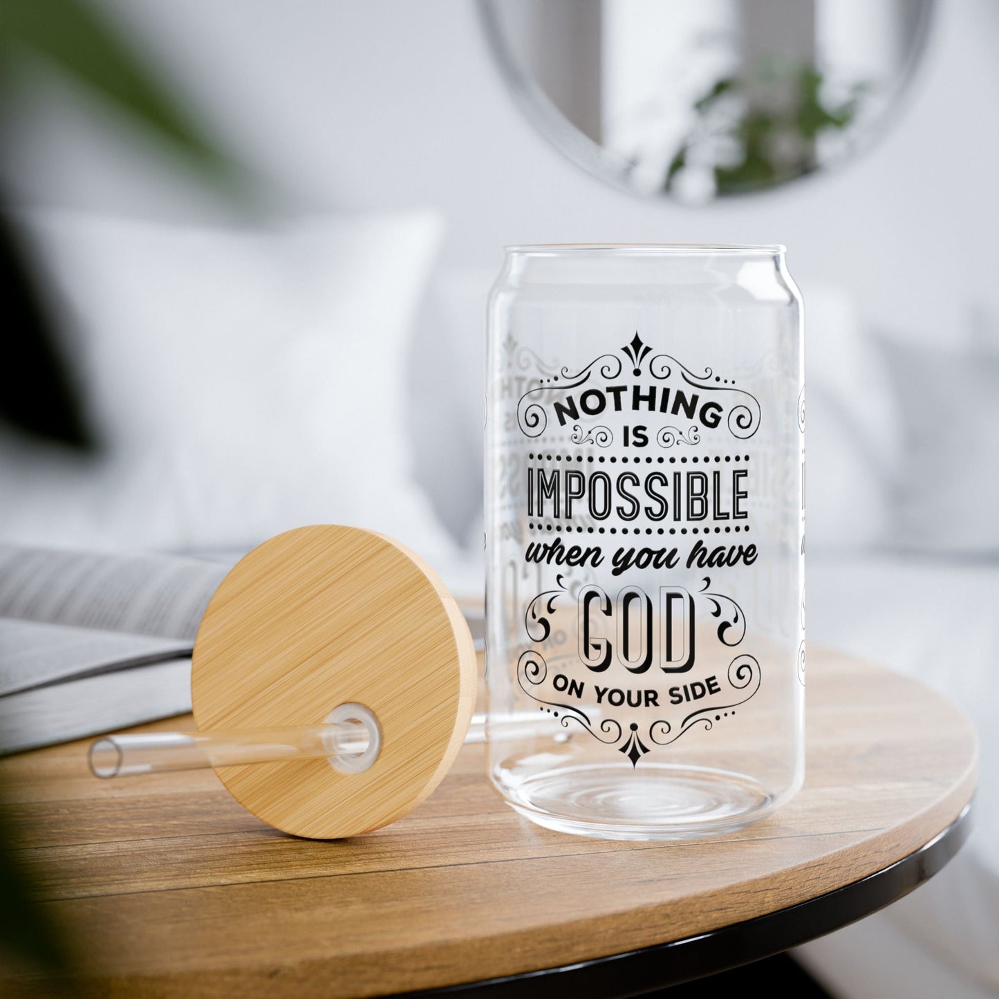 Nothing is impossible Cup Glass, 16oz - Mug - Nazareth Treasures