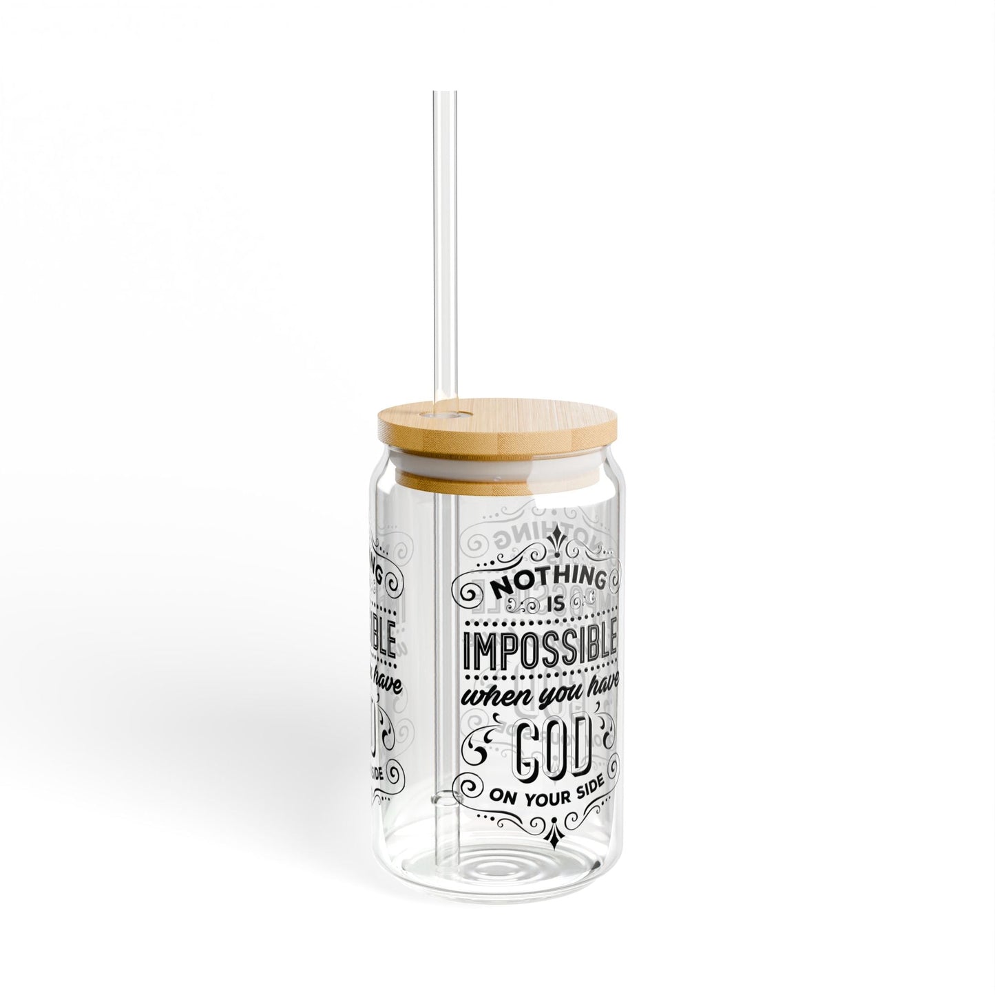 Nothing is impossible Cup Glass, 16oz - Mug - Nazareth Treasures