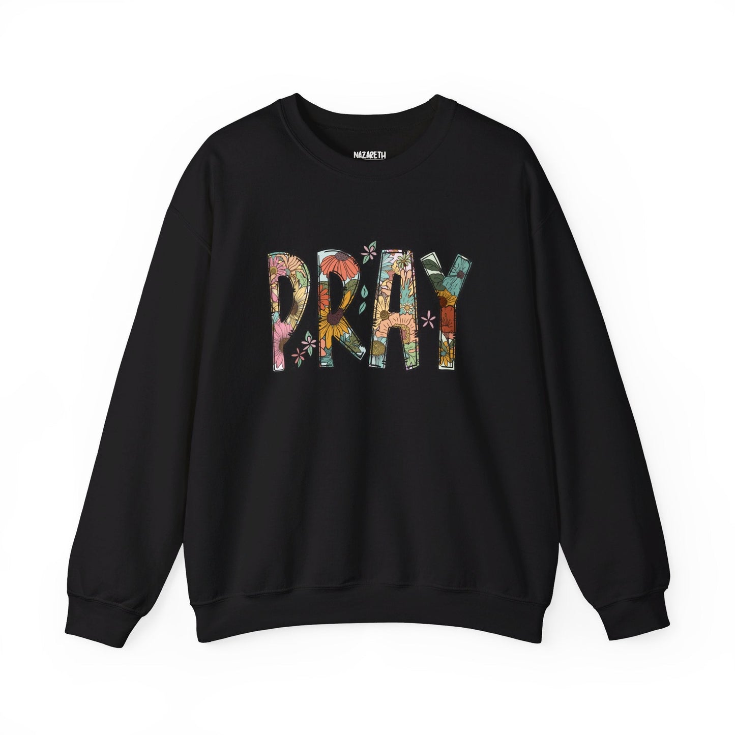 Pray Flowers Boho Sweatshirt - Sweatshirt - Nazareth Treasures