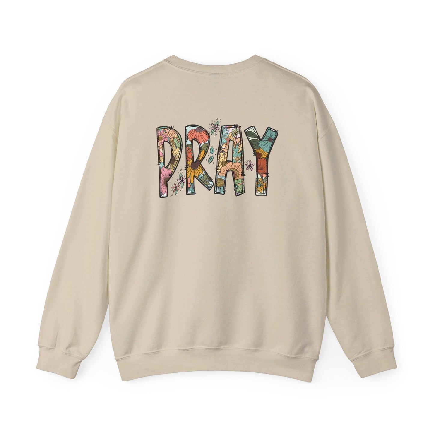 Pray Flowers Boho Sweatshirt - Sweatshirt - Nazareth Treasures