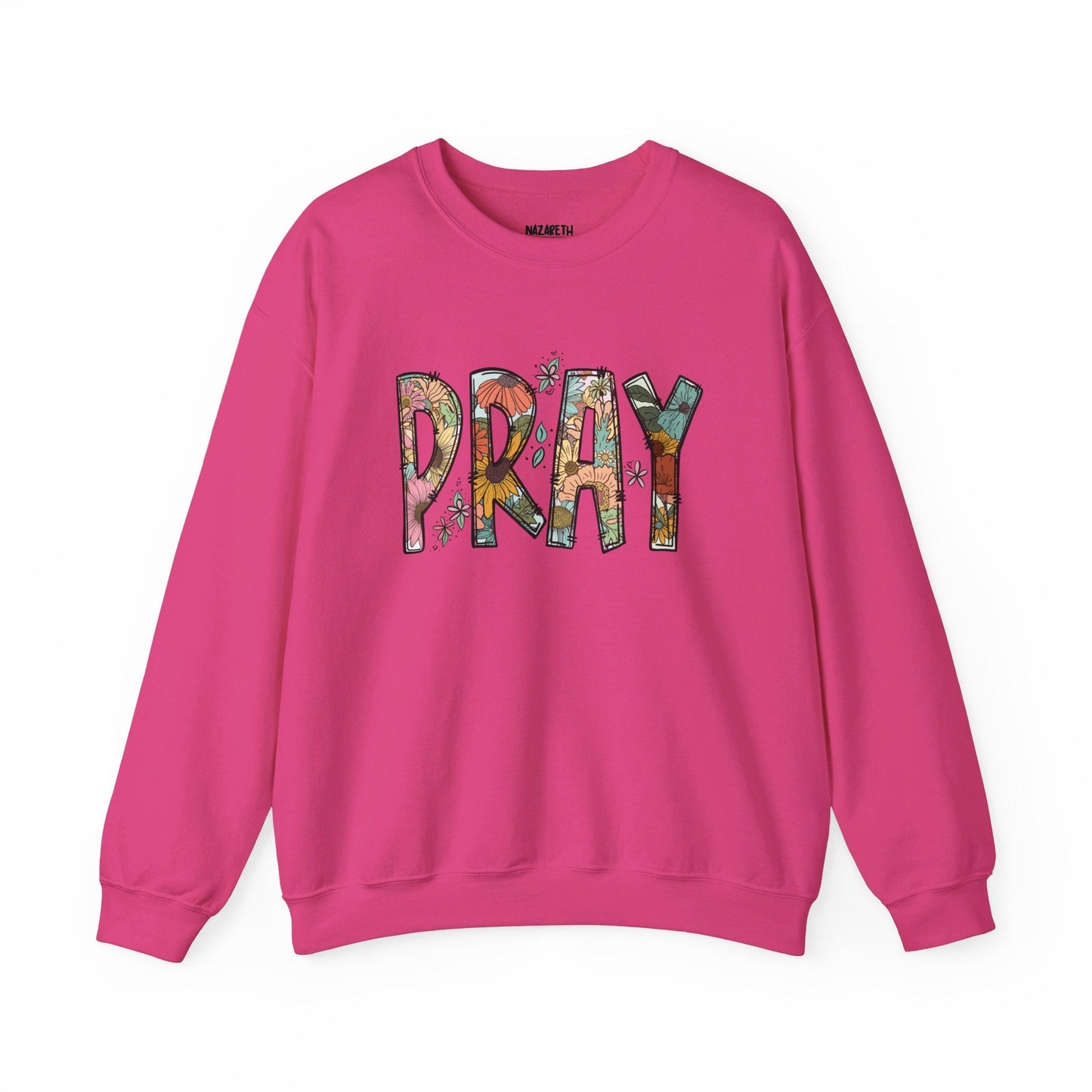 Pray Flowers Boho Sweatshirt - Sweatshirt - Nazareth Treasures