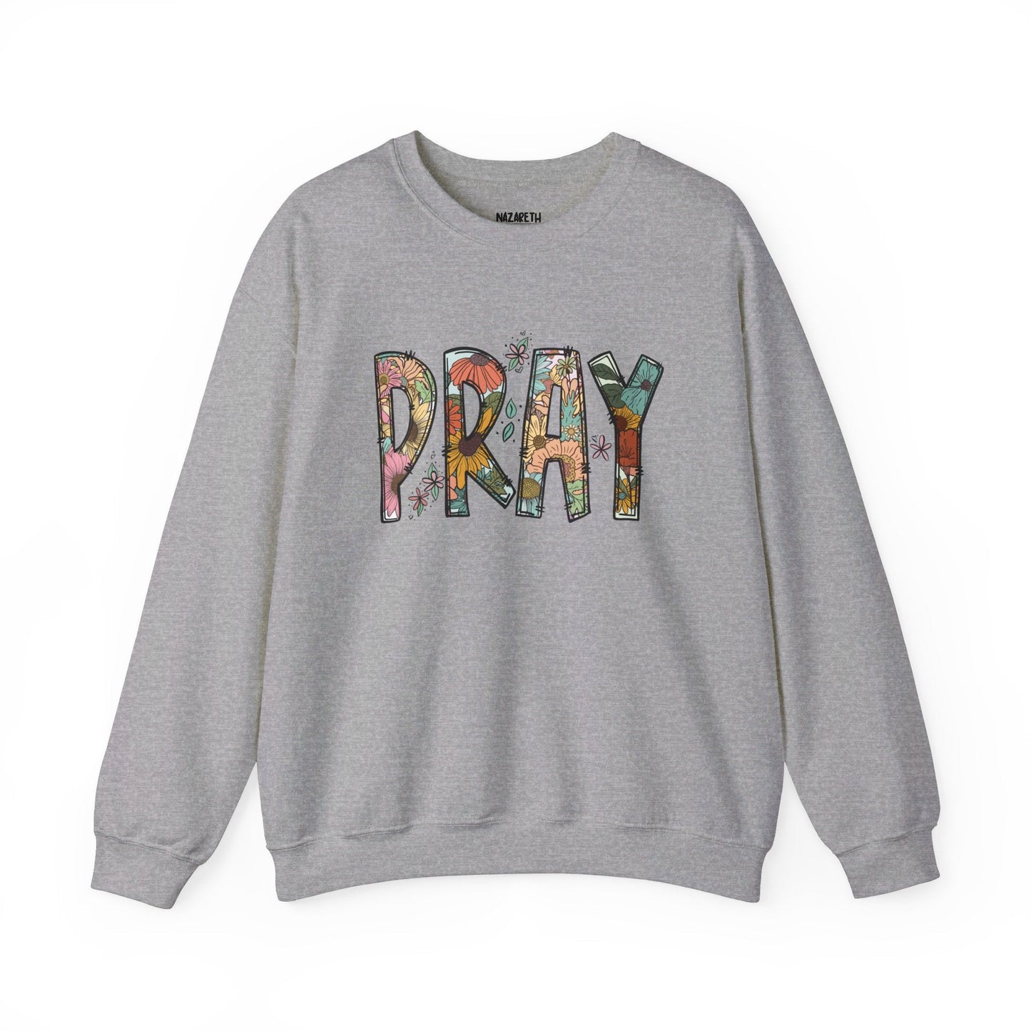 Pray Flowers Boho Sweatshirt - Sweatshirt - Nazareth Treasures