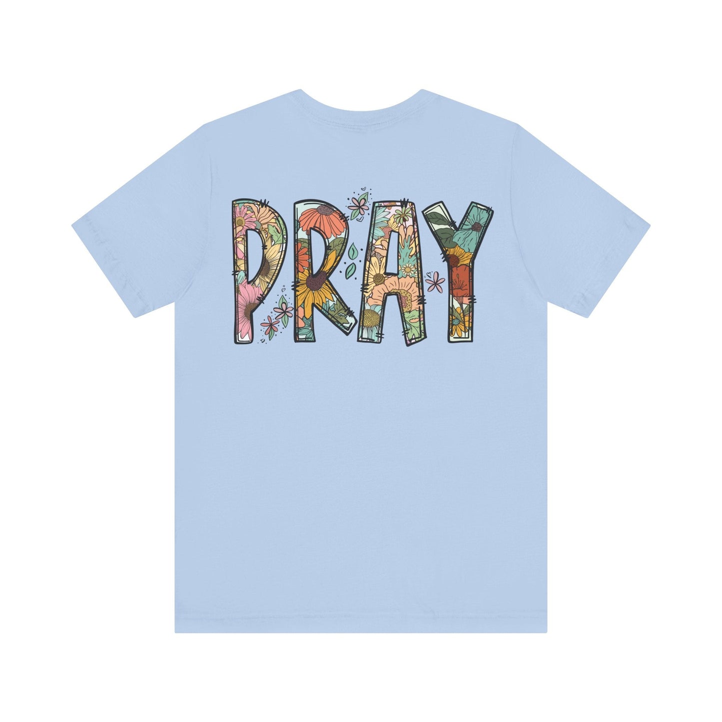 Pray Flowers Boho T-Shirt - T-Shirt - Nazareth Treasures