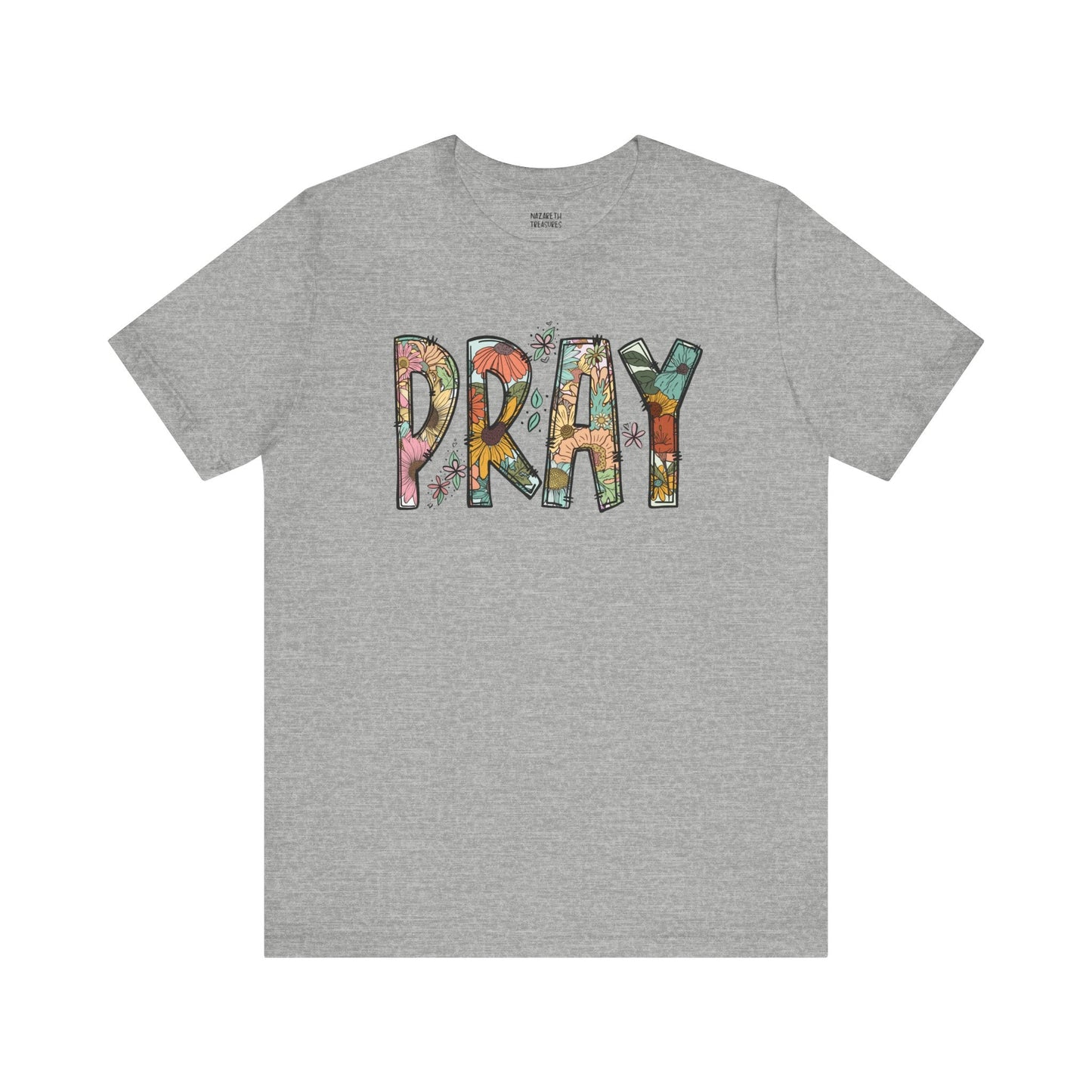 Pray Flowers Boho T-Shirt - T-Shirt - Nazareth Treasures
