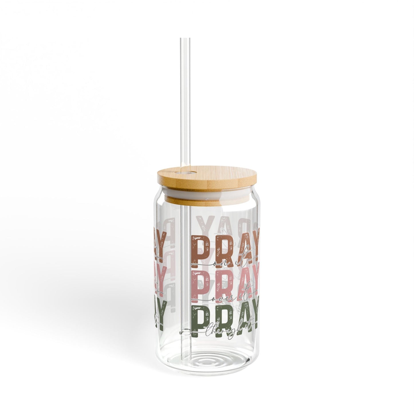Pray On It Pray Over It Pray Through It - Cup Glass, 16oz - Mug - Nazareth Treasures