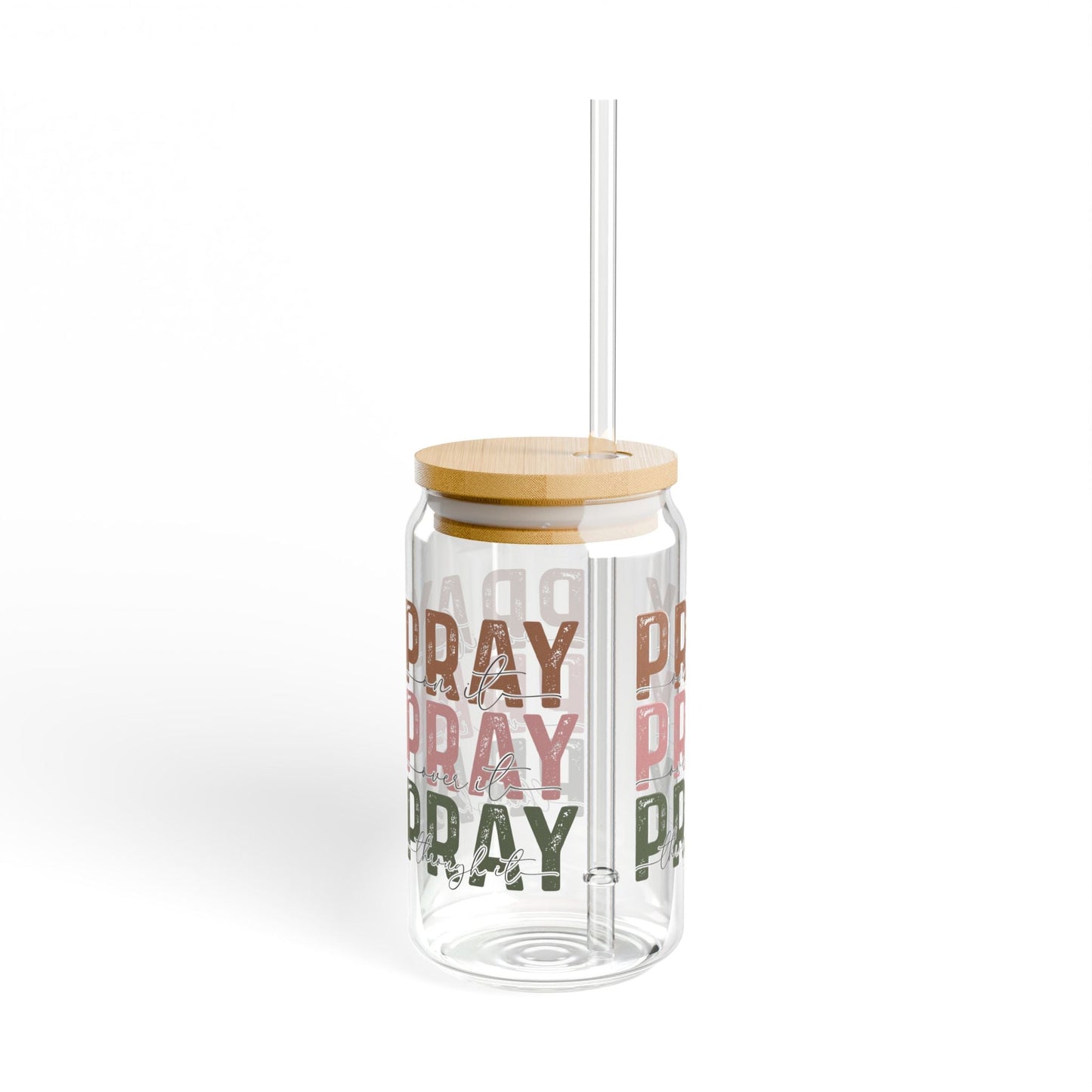 Pray On It Pray Over It Pray Through It - Cup Glass, 16oz - Mug - Nazareth Treasures
