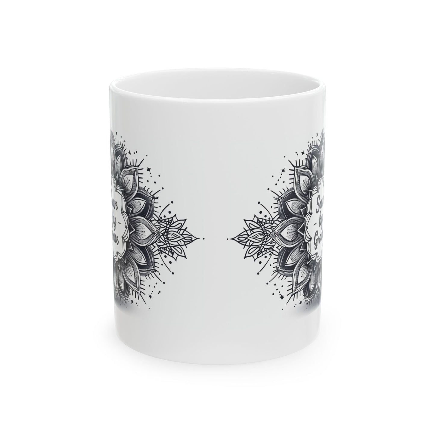 Save by Grace, Mandala Leaves - Mug - Mug - Nazareth Treasures
