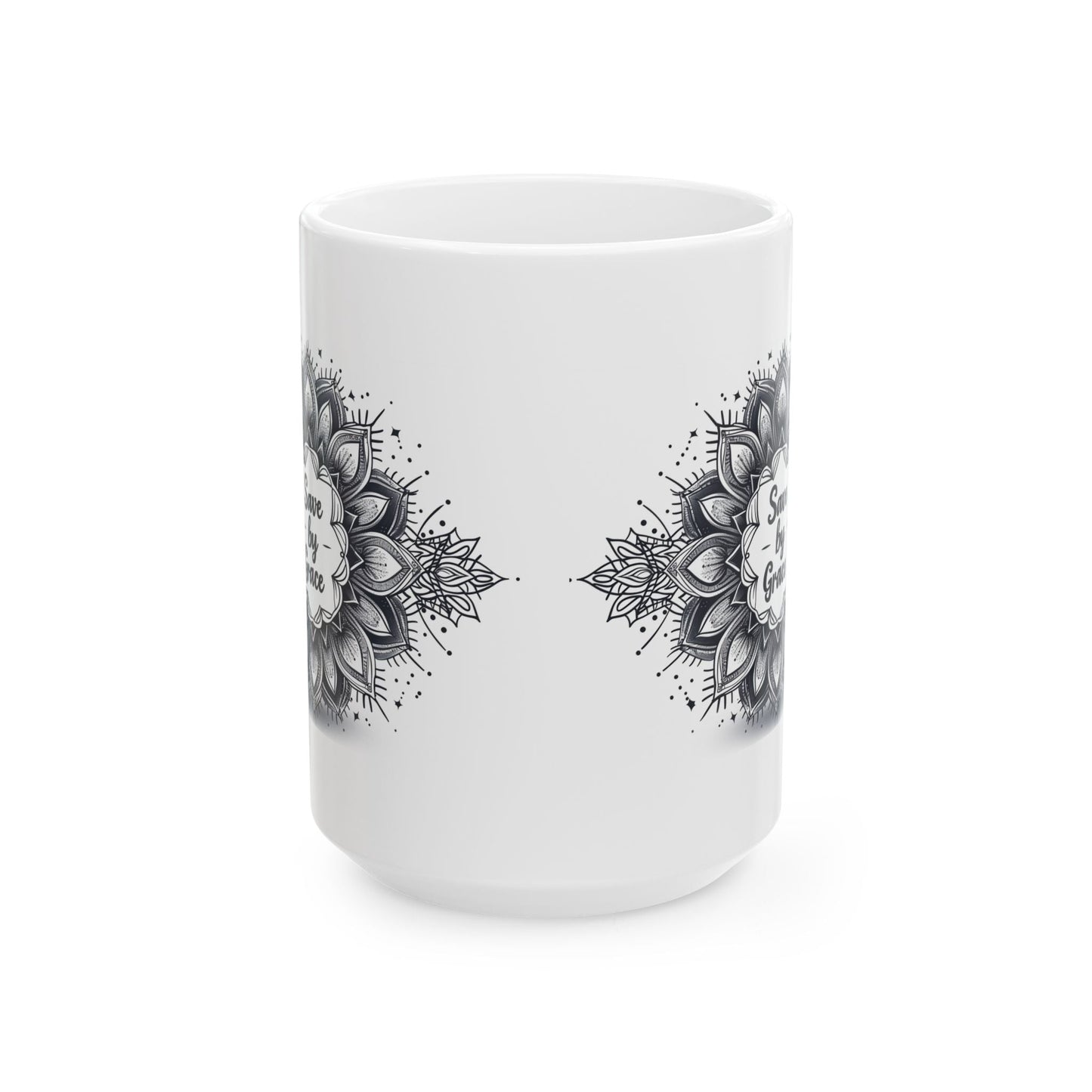 Save by Grace, Mandala Leaves - Mug - Mug - Nazareth Treasures