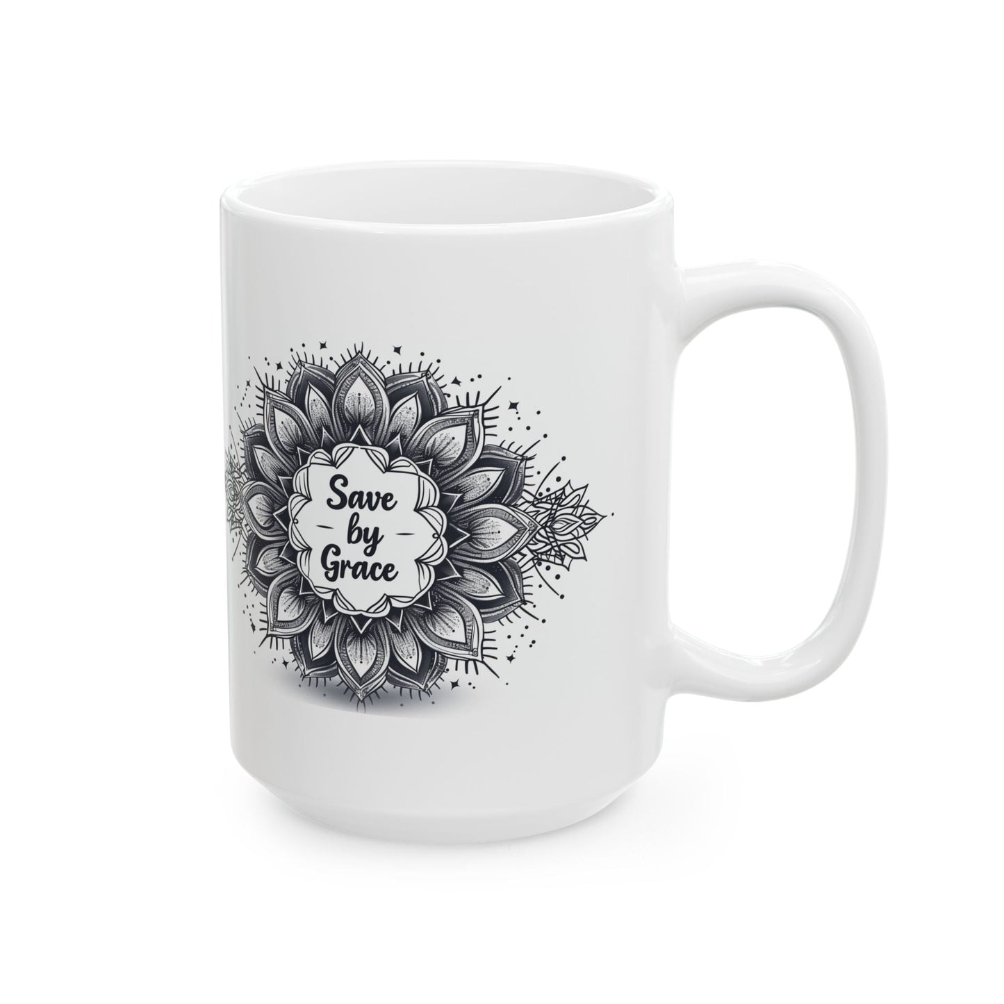 Save by Grace, Mandala Leaves - Mug - Mug - Nazareth Treasures