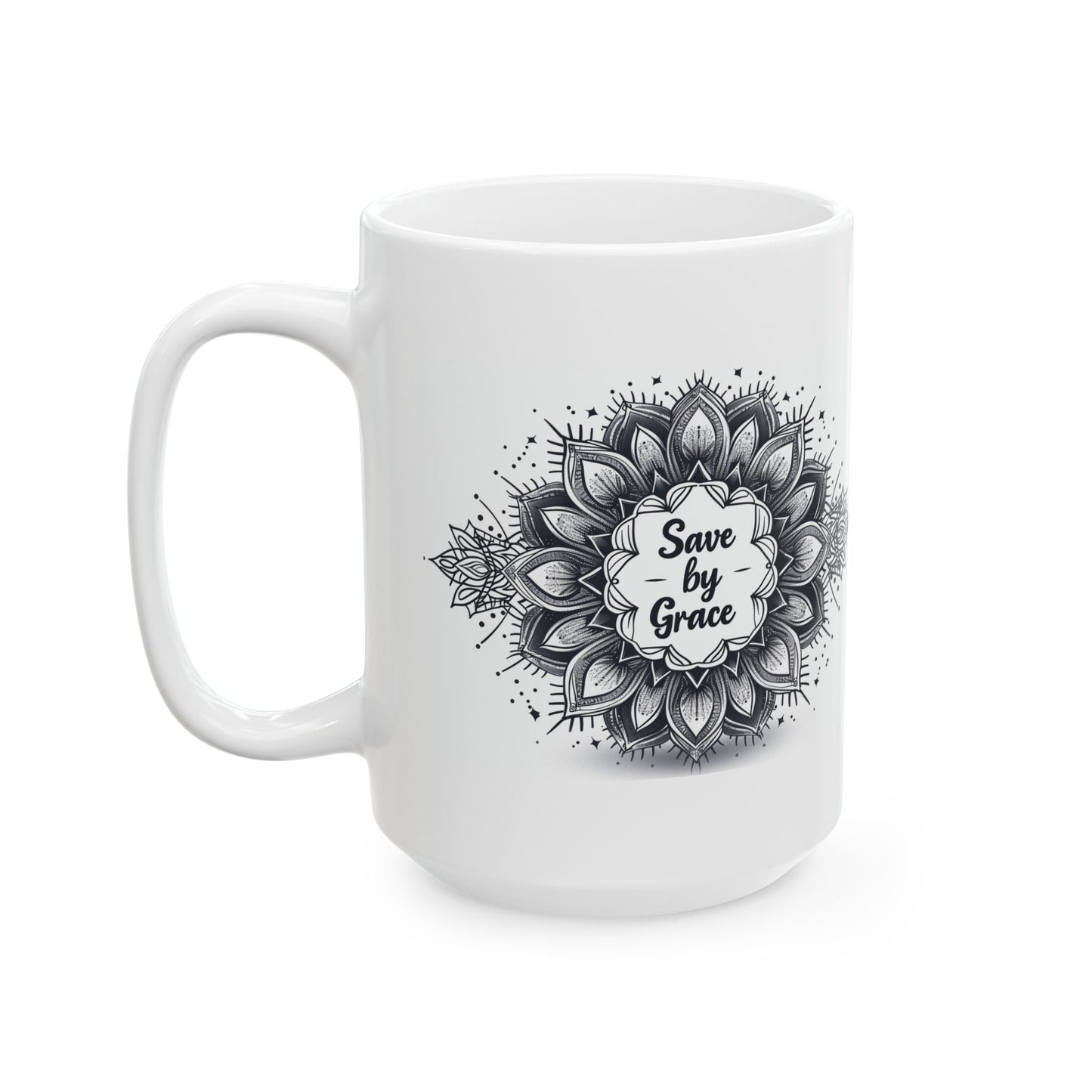 Save by Grace, Mandala Leaves - Mug - Mug - Nazareth Treasures