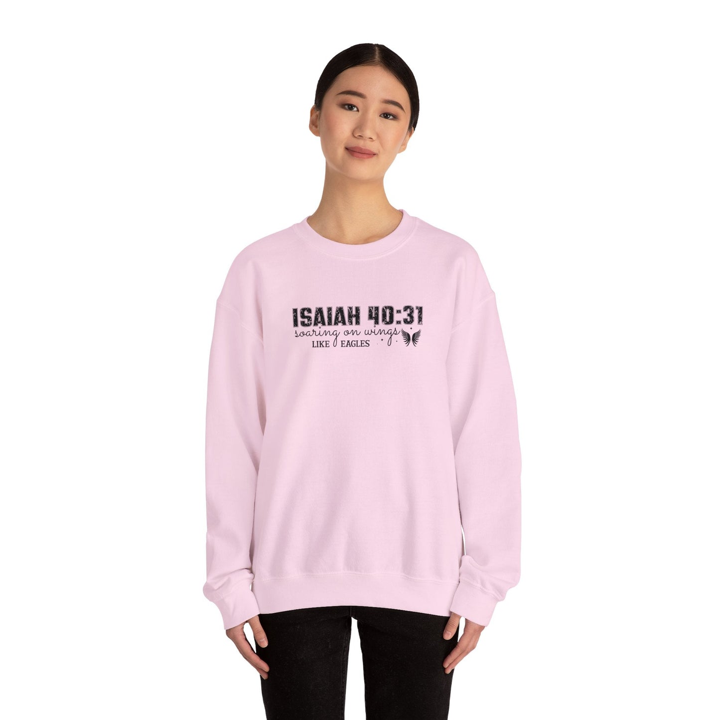 Soaring on Wings Like Eagles Crewneck Sweatshirt - Sweatshirt - Ash - Nazareth Treasures