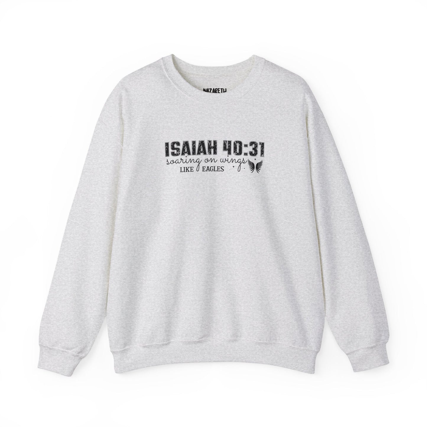 Soaring on Wings Like Eagles Crewneck Sweatshirt - Sweatshirt - Ash - Nazareth Treasures