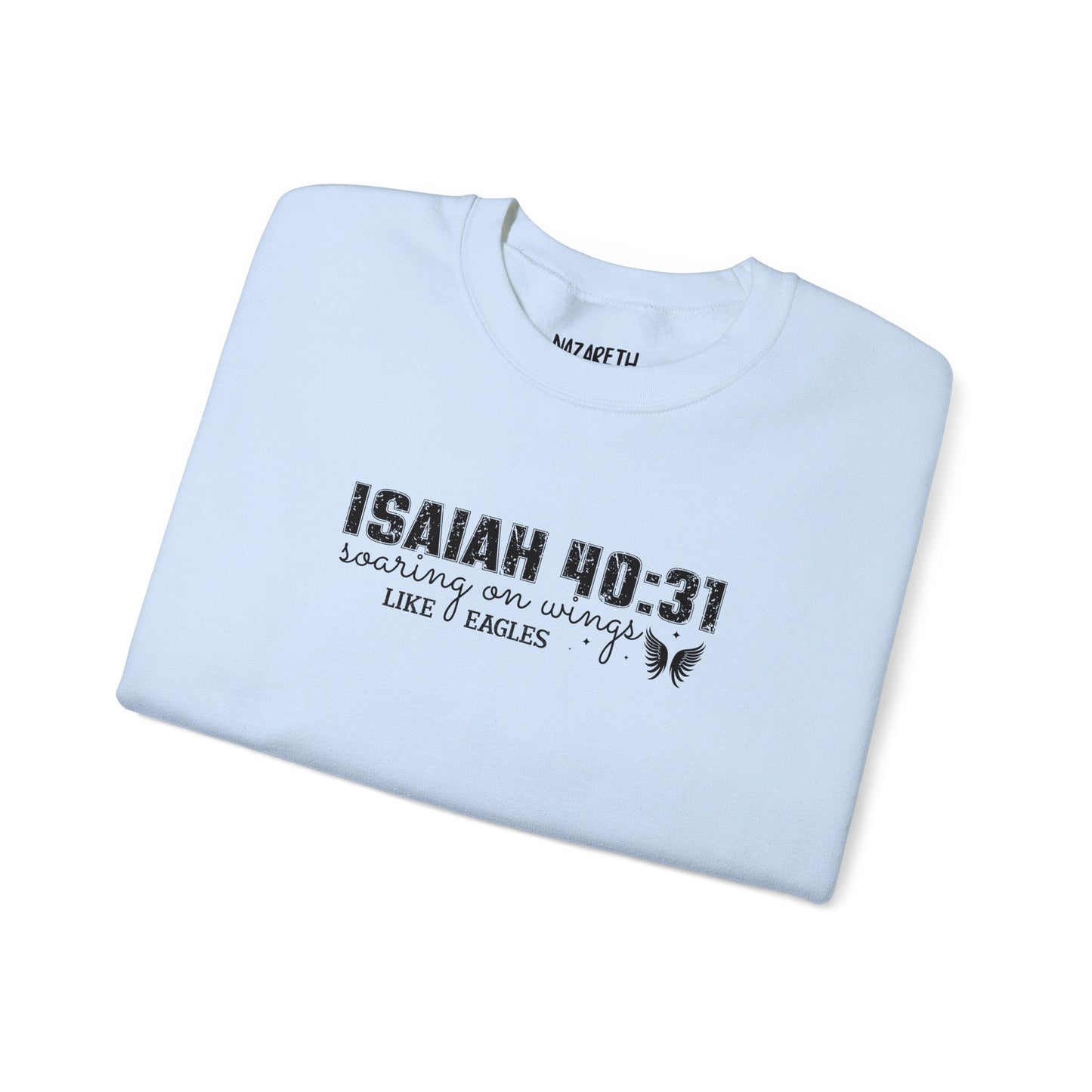 Soaring on Wings Like Eagles Crewneck Sweatshirt - Sweatshirt - Ash - Nazareth Treasures