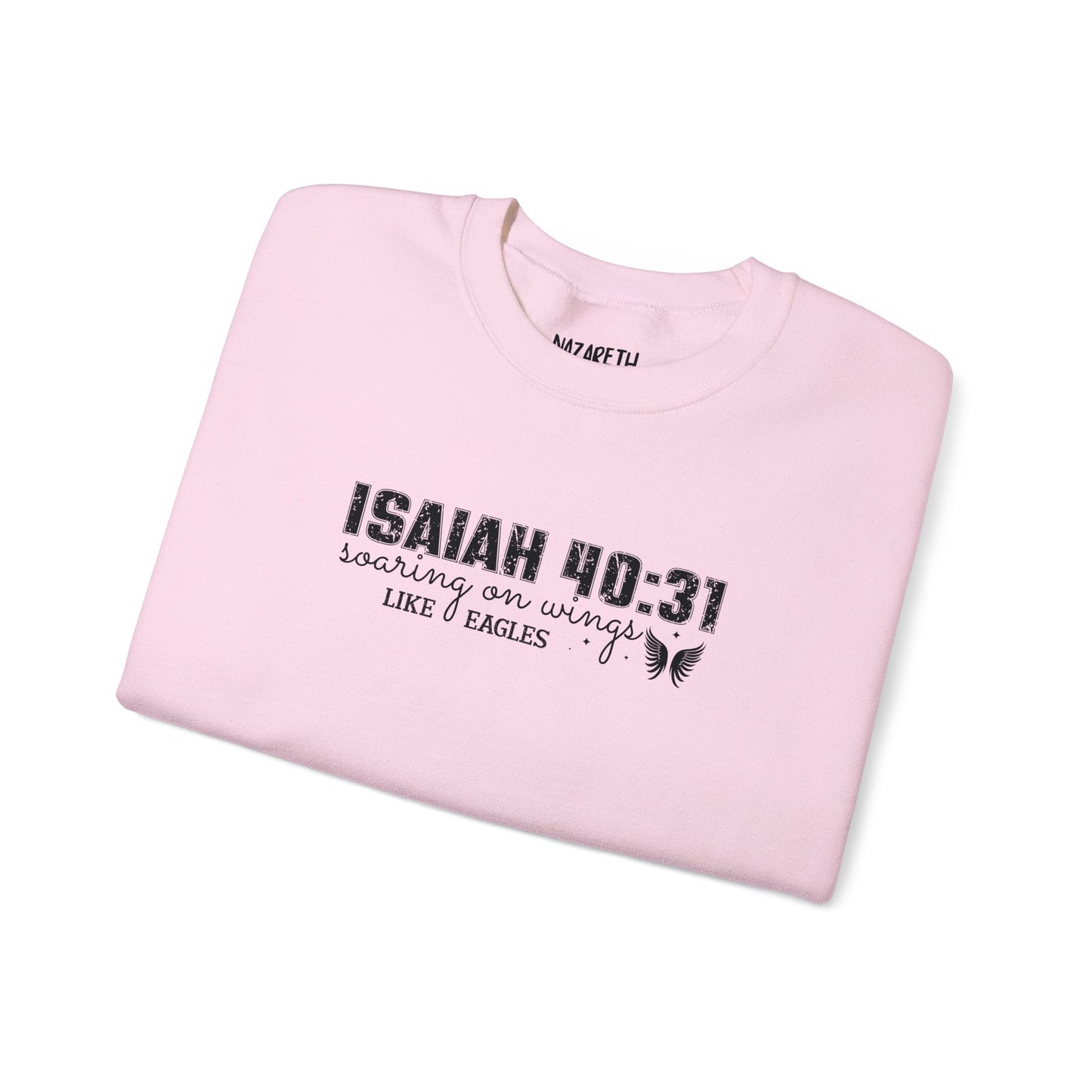 Soaring on Wings Like Eagles Crewneck Sweatshirt - Sweatshirt - Ash - Nazareth Treasures