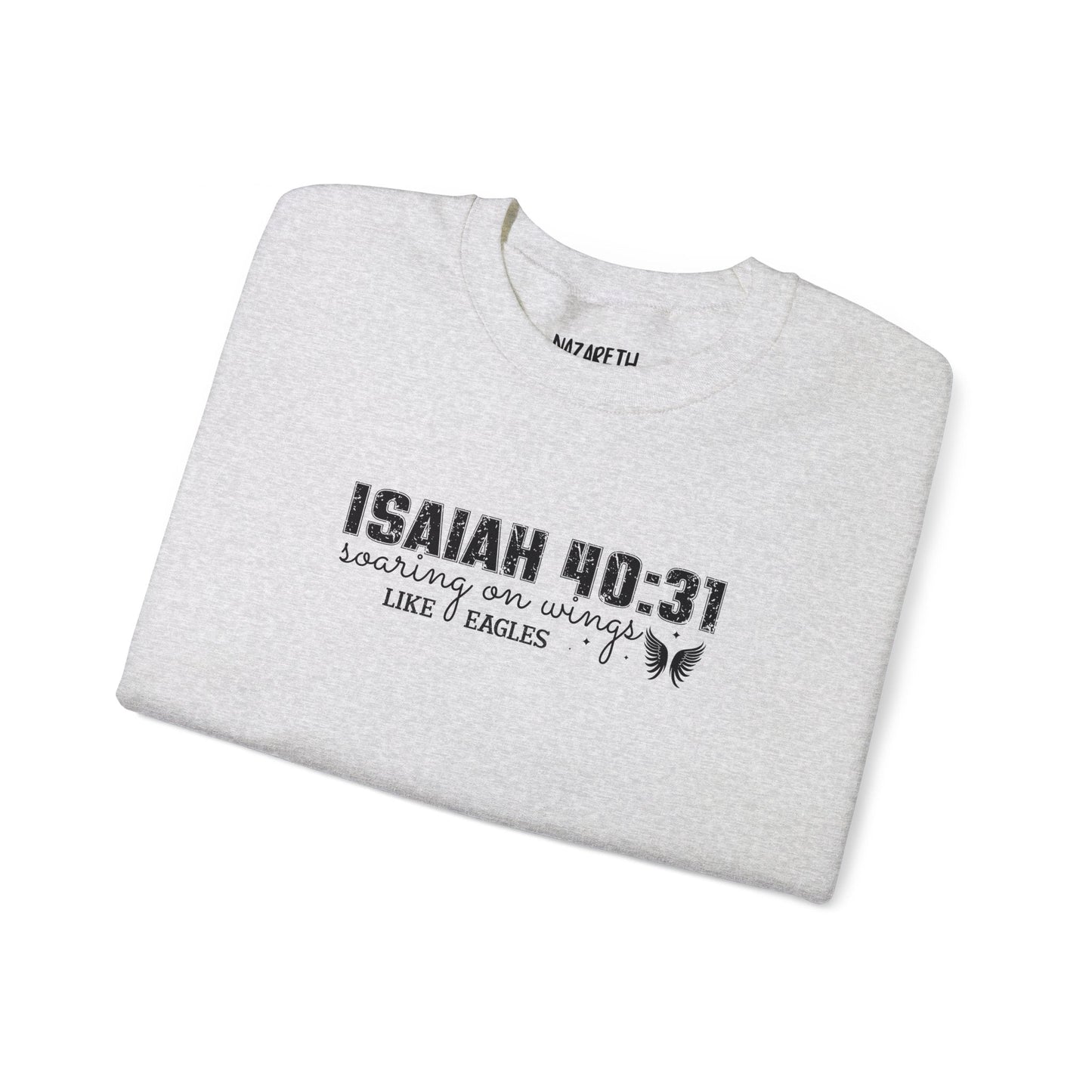 Soaring on Wings Like Eagles Crewneck Sweatshirt - Sweatshirt - Ash - Nazareth Treasures