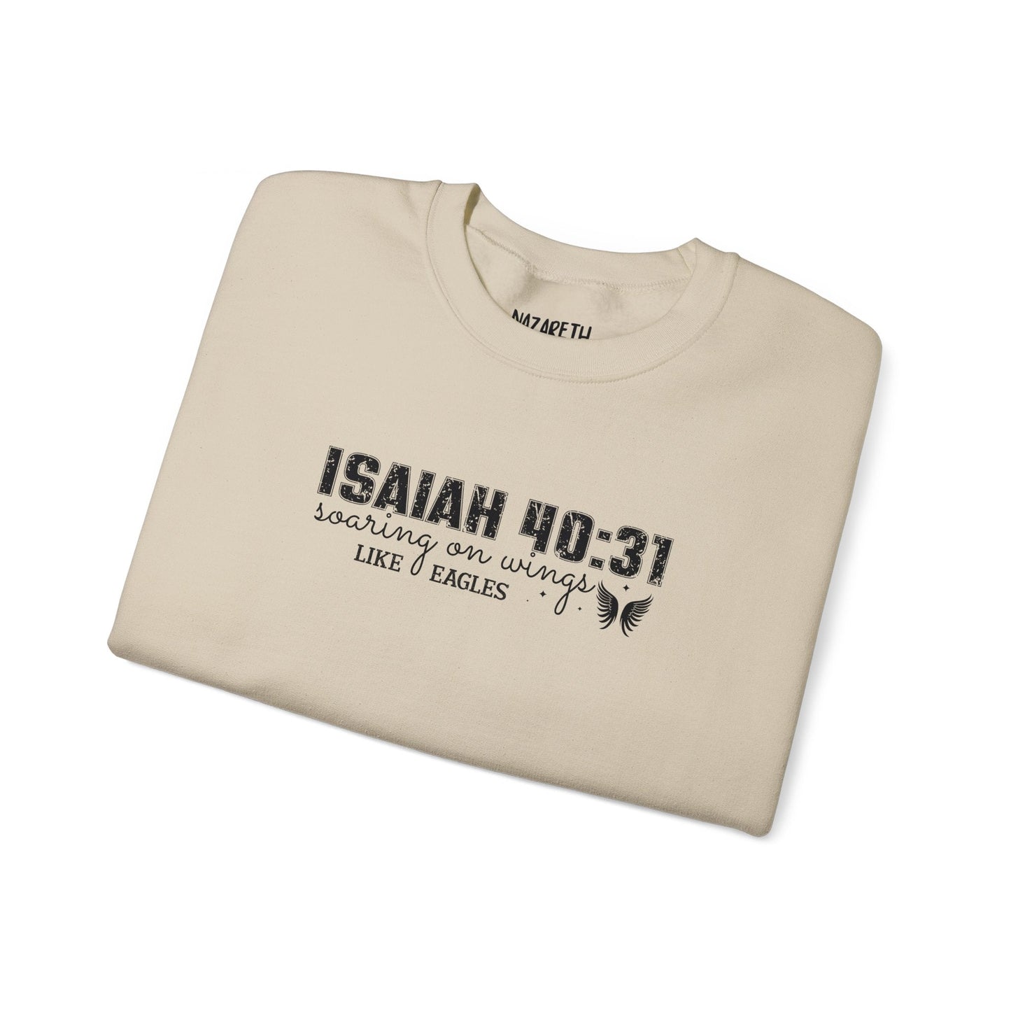 Soaring on Wings Like Eagles Crewneck Sweatshirt - Sweatshirt - Ash - Nazareth Treasures