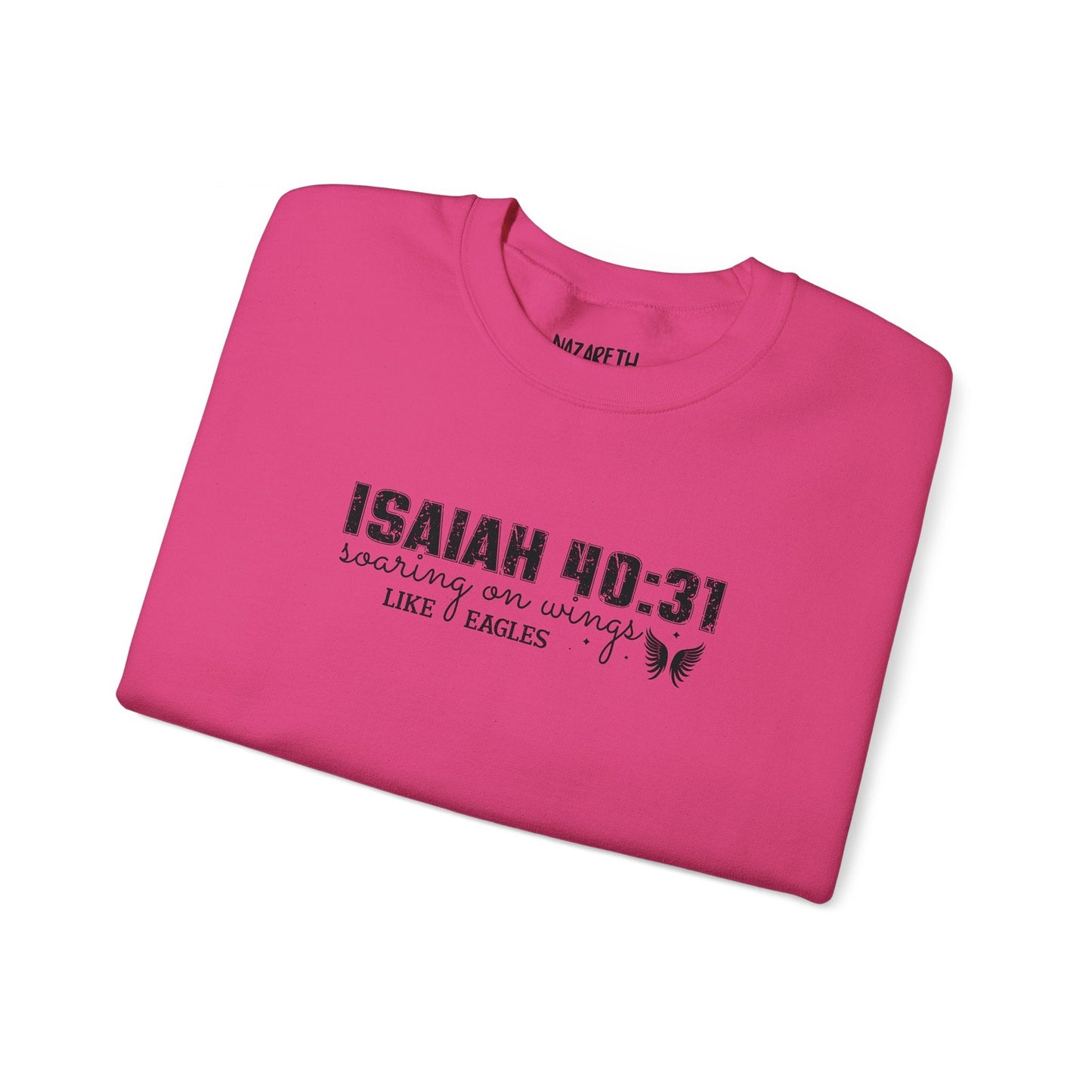 Soaring on Wings Like Eagles Crewneck Sweatshirt - Sweatshirt - Ash - Nazareth Treasures