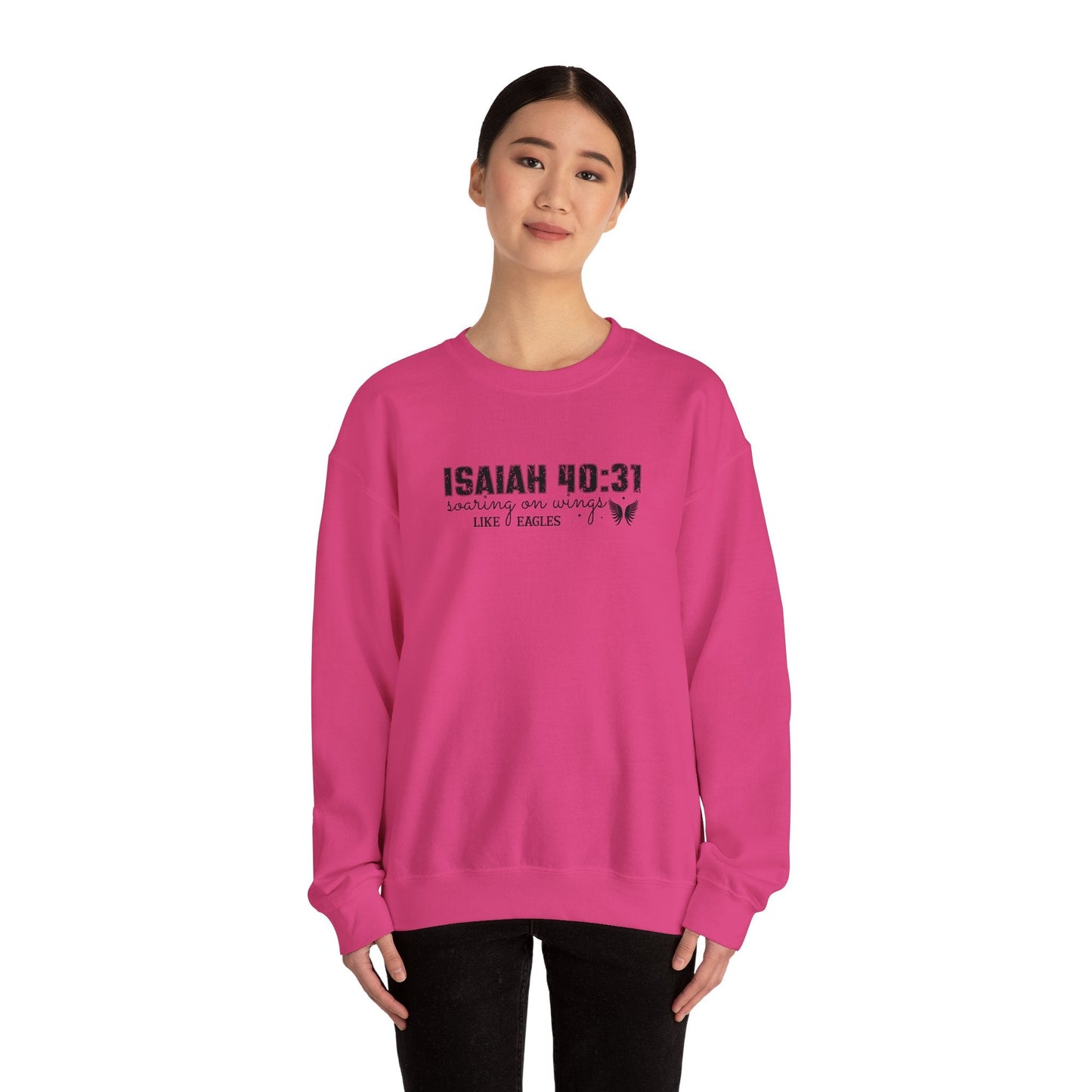 Soaring on Wings Like Eagles Crewneck Sweatshirt - Sweatshirt - Ash - Nazareth Treasures