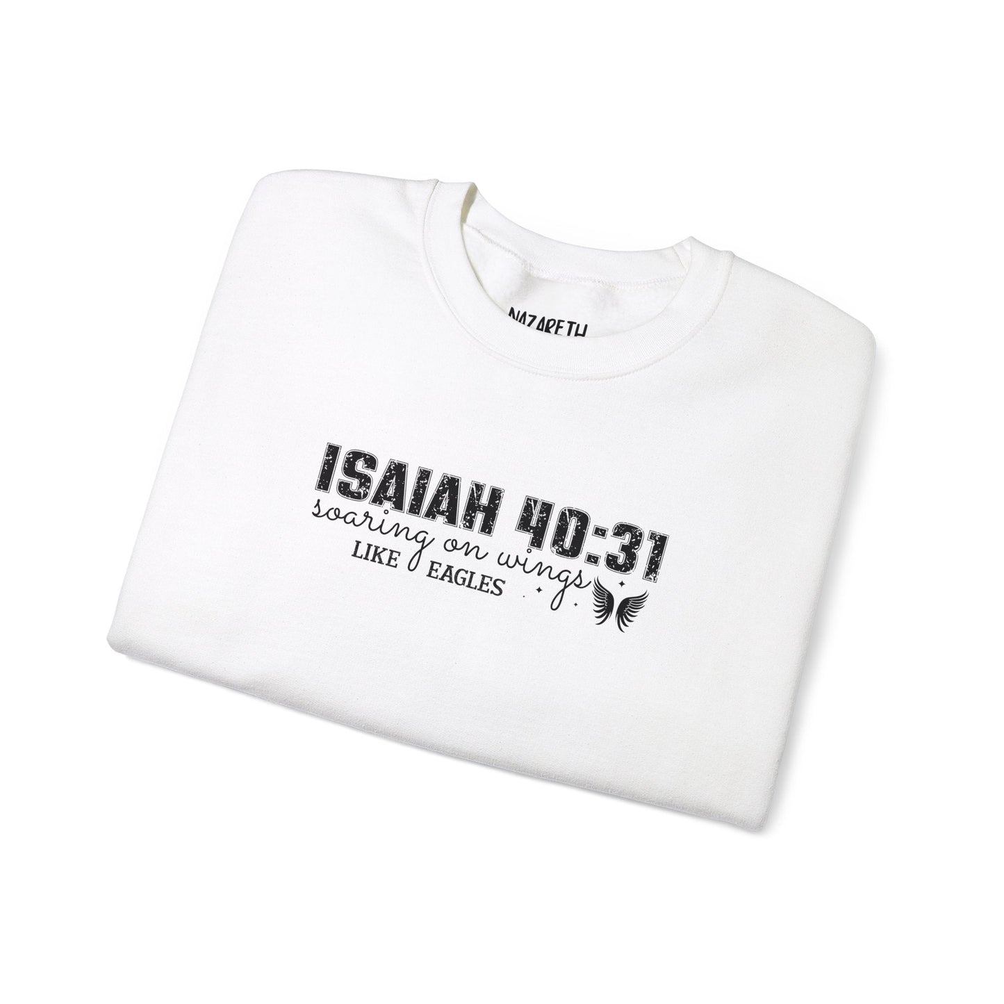 Soaring on Wings Like Eagles Crewneck Sweatshirt - Sweatshirt - Ash - Nazareth Treasures