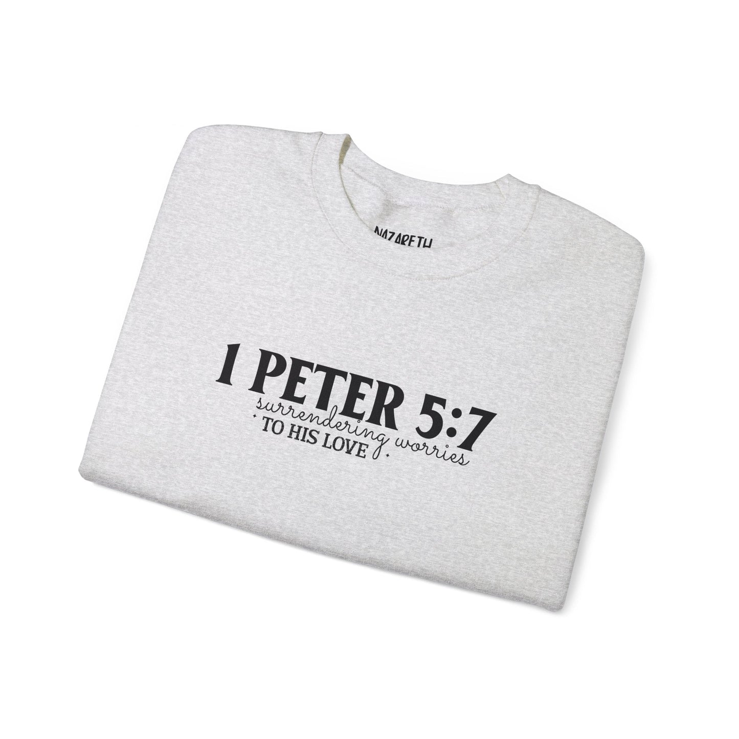 Surrendering Worries to His Love Crewneck Sweatshirt - Sweatshirt - Nazareth Treasures