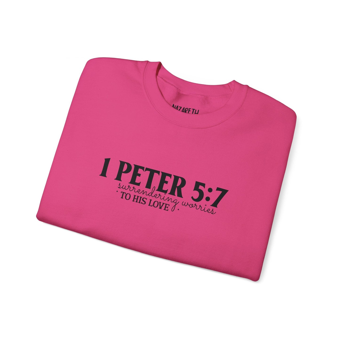 Surrendering Worries to His Love Crewneck Sweatshirt - Sweatshirt - Nazareth Treasures