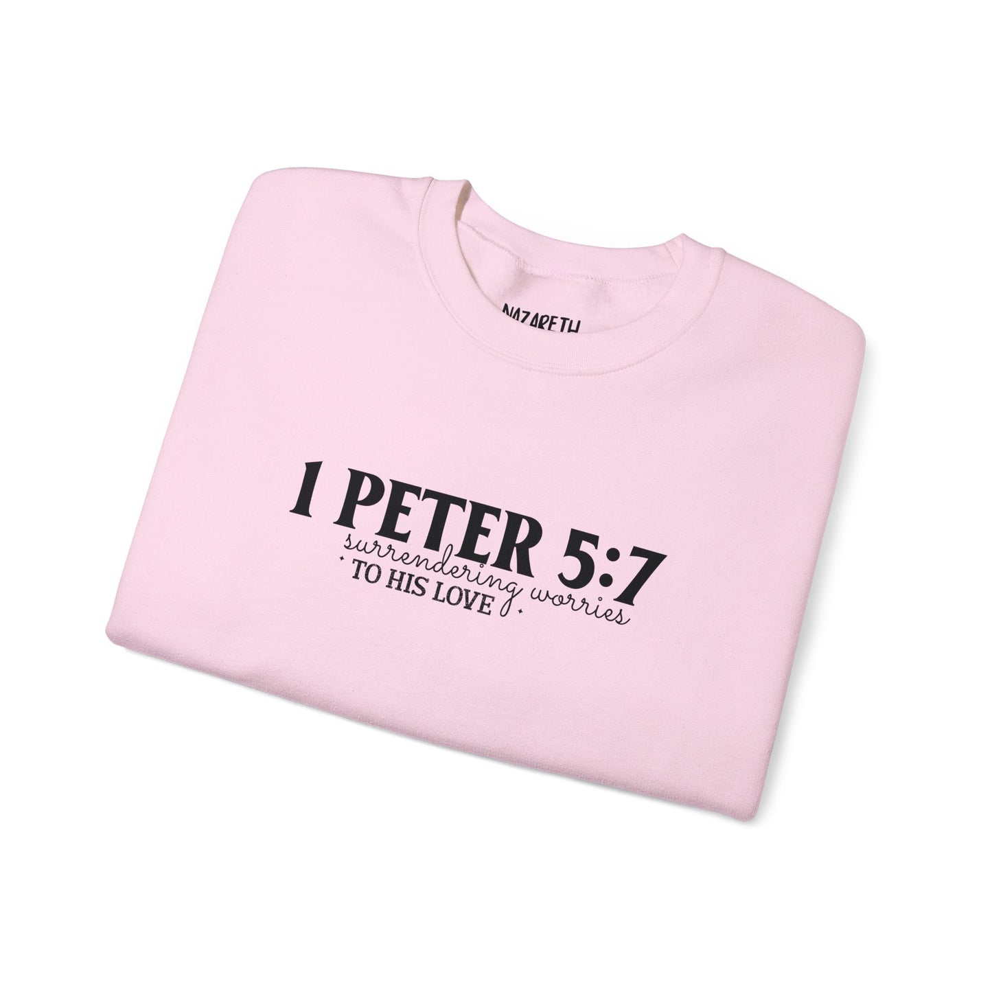 Surrendering Worries to His Love Crewneck Sweatshirt - Sweatshirt - Nazareth Treasures