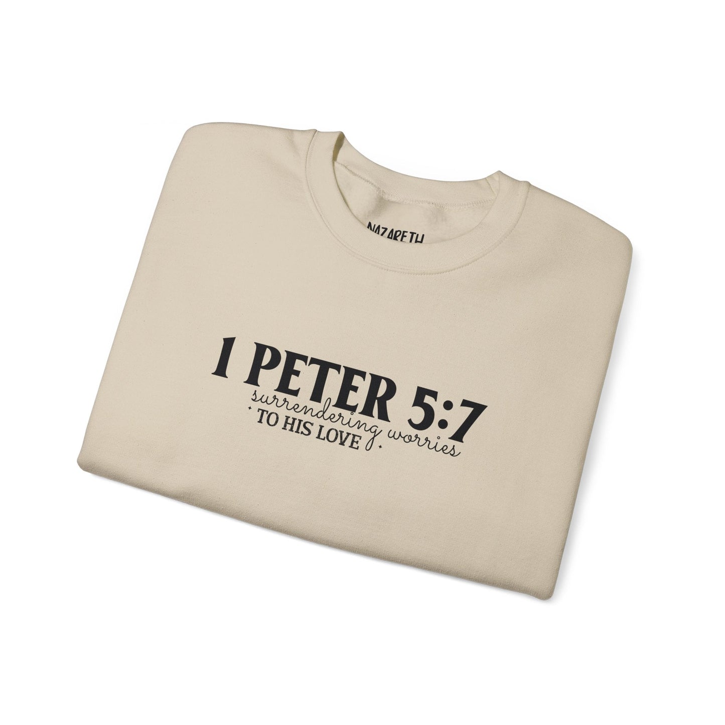 Surrendering Worries to His Love Crewneck Sweatshirt - Sweatshirt - Nazareth Treasures